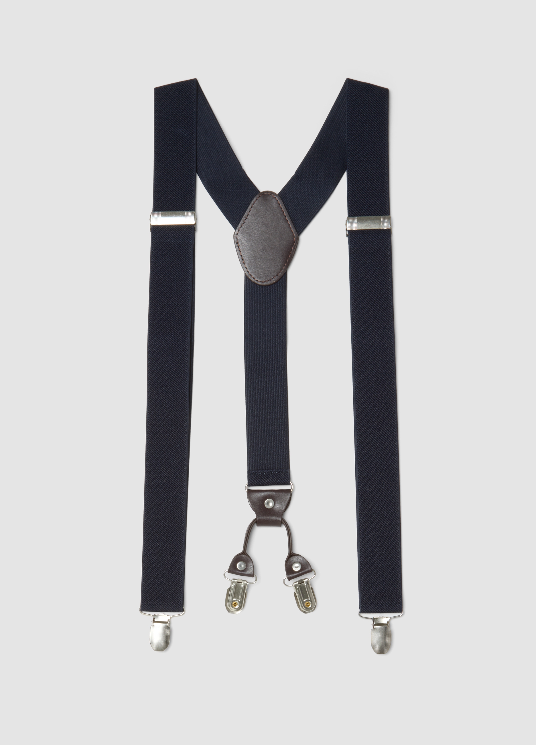 OVS, Bretelle Blu Elasticizzate Con Clip In Metallo, Uomo, Blu, Taglia: ONE SIZE