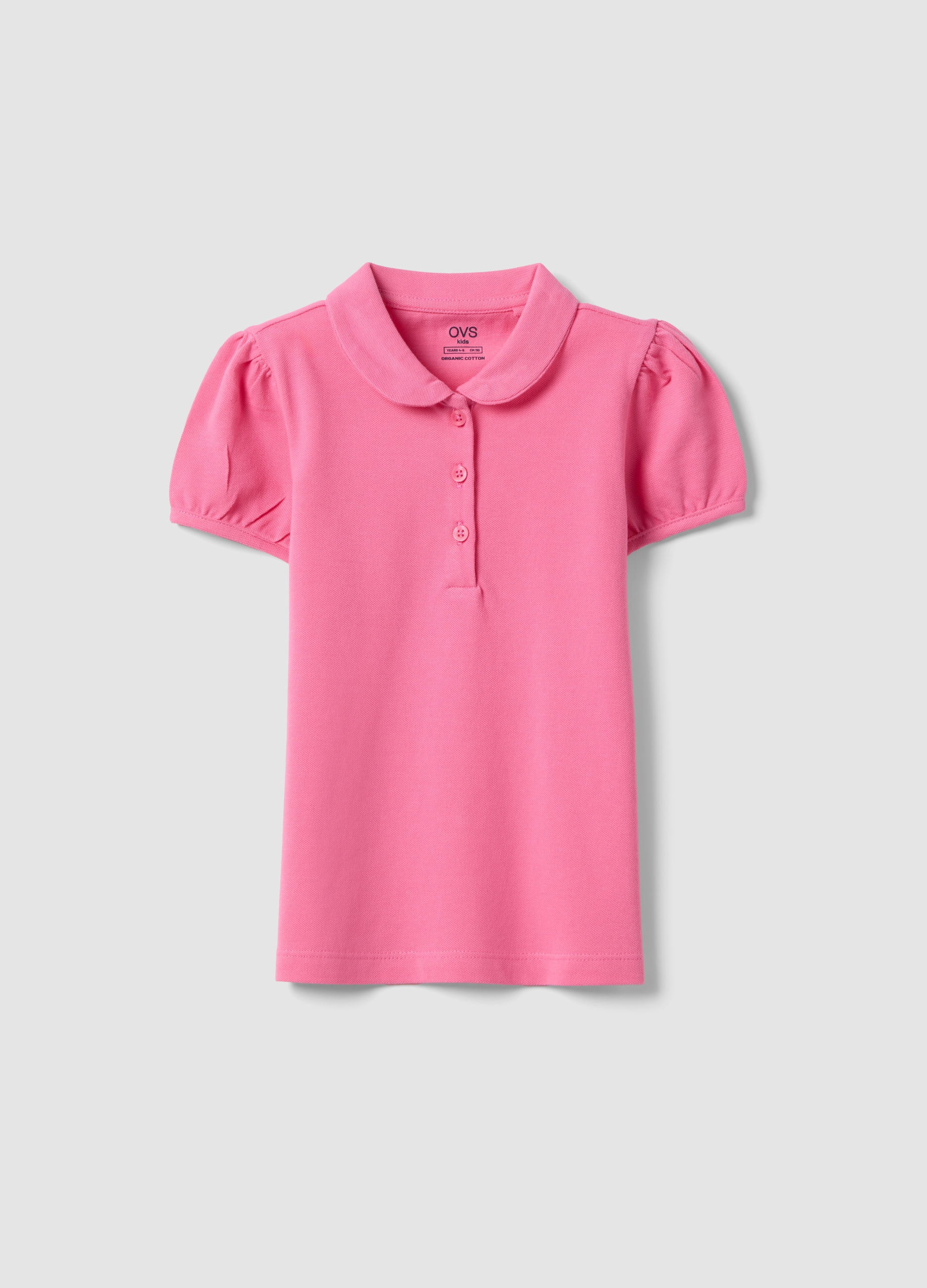 OVS KIDS, Polo Rosa De Algodón Puro Para Niña Ajuste Regular, Niña, Rosa Neón, Talla: 6-7