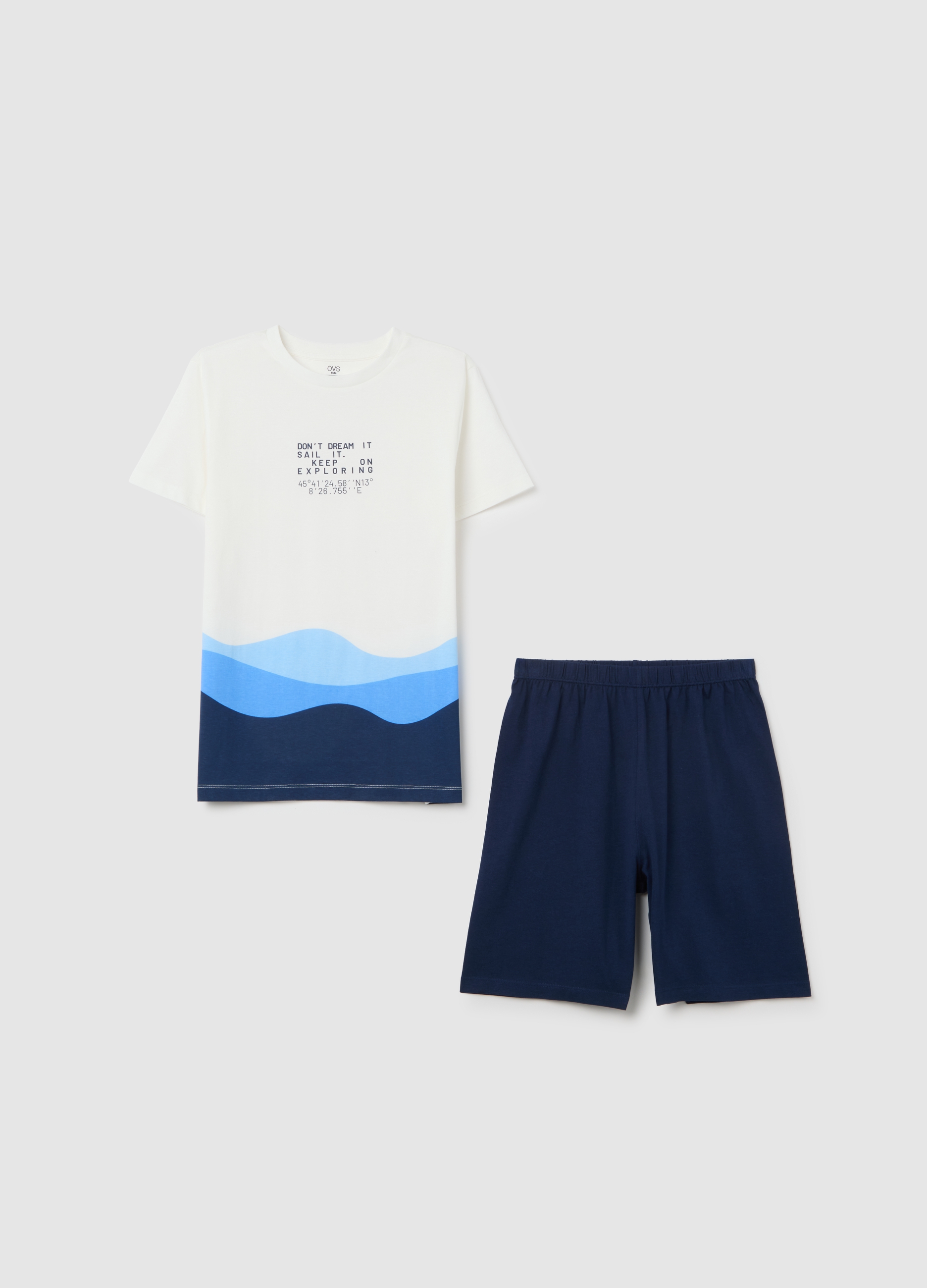 OVS, Pigiama Corto Da Bambino In Puro Cotone Multicolor Regular Fit, Multicolor, Taglia: 10-11