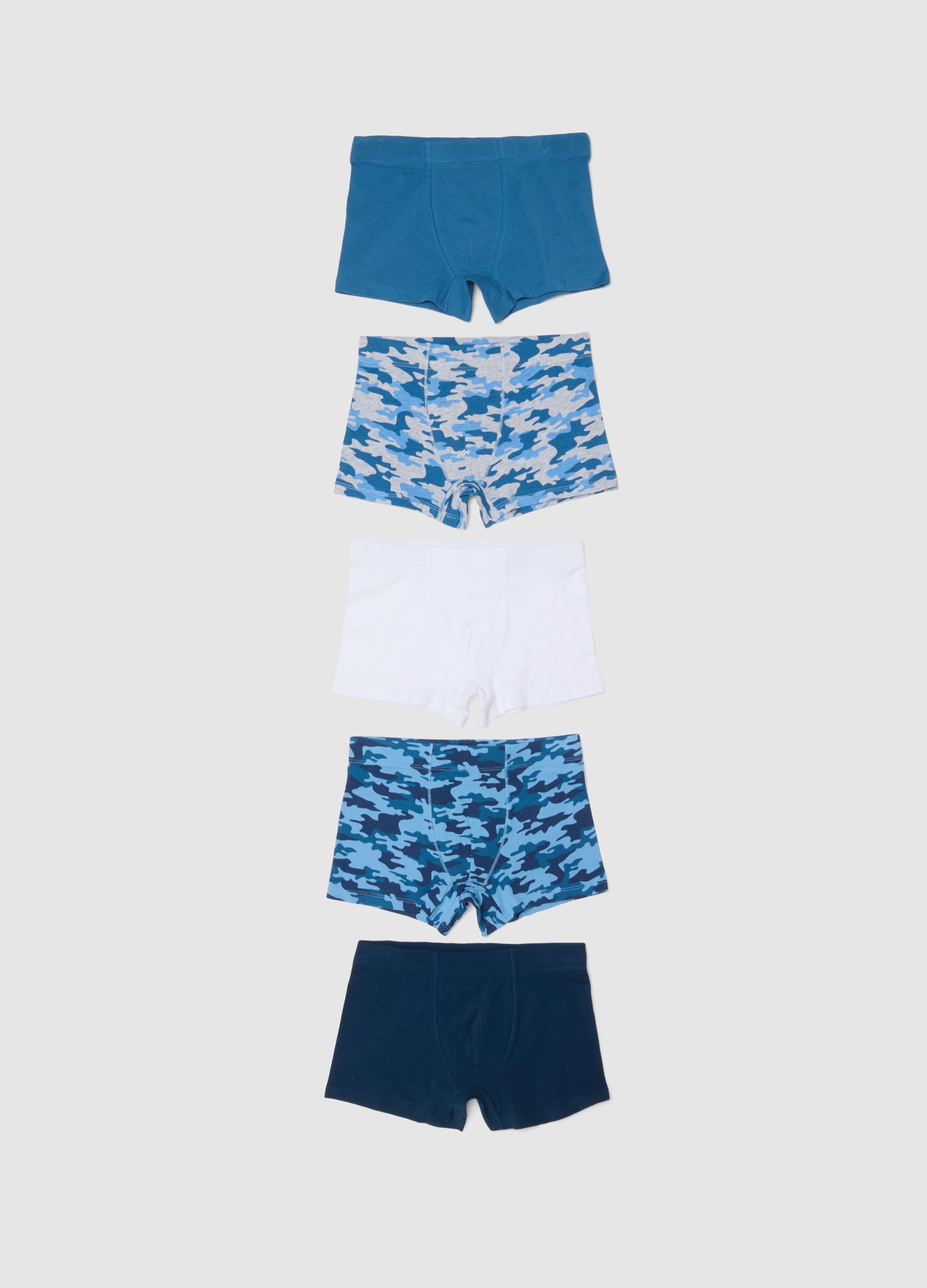 OVS KIDS, Multipack Boxer In Cotone Elasticizzato Multicolor Da Ragazzo, Niño, Azul/Blanco, Talla: 12-13