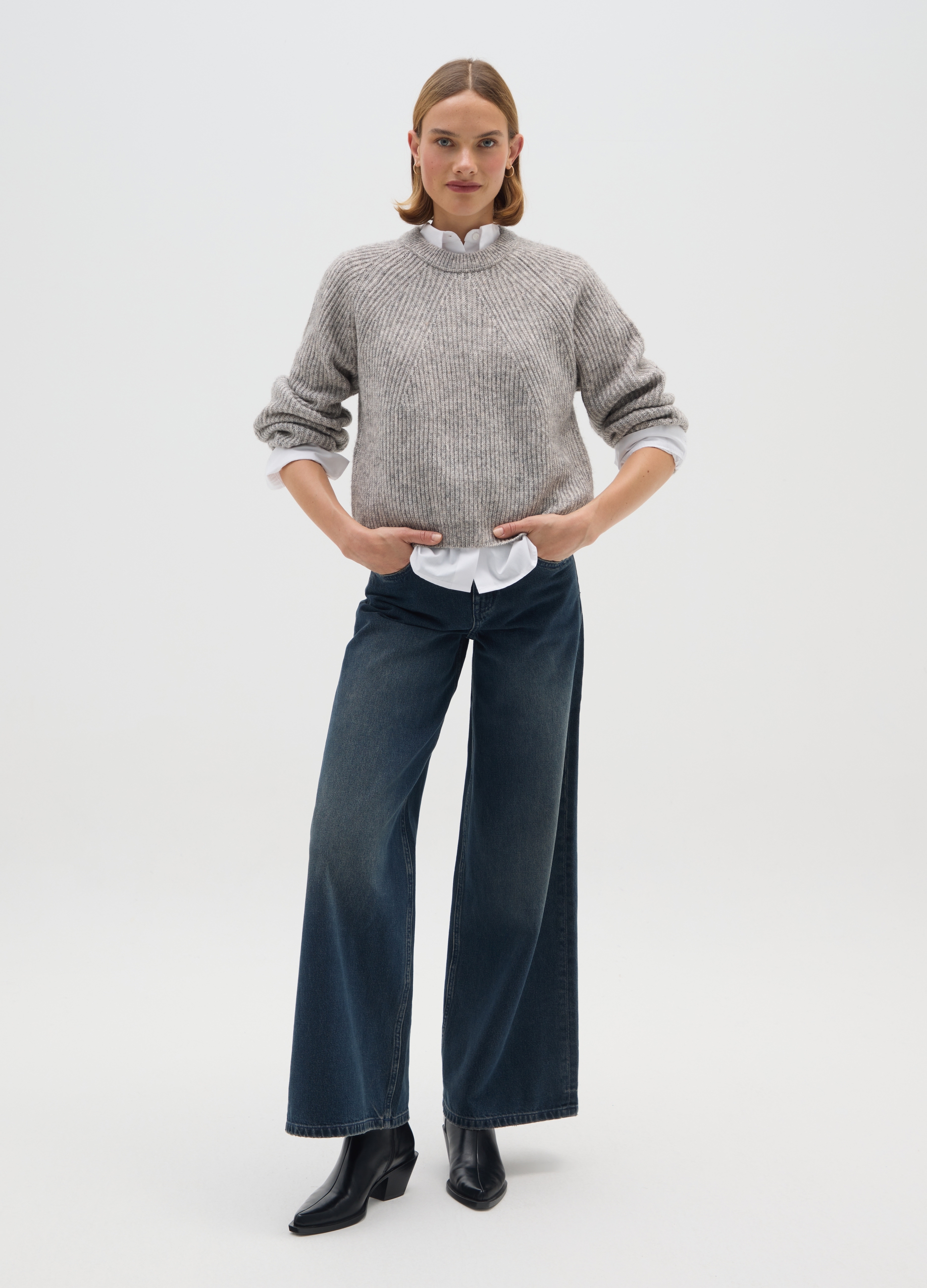 OVS, Jersey Gris Regular Fit, Mujer, Gris jaspeado, Talla: 42