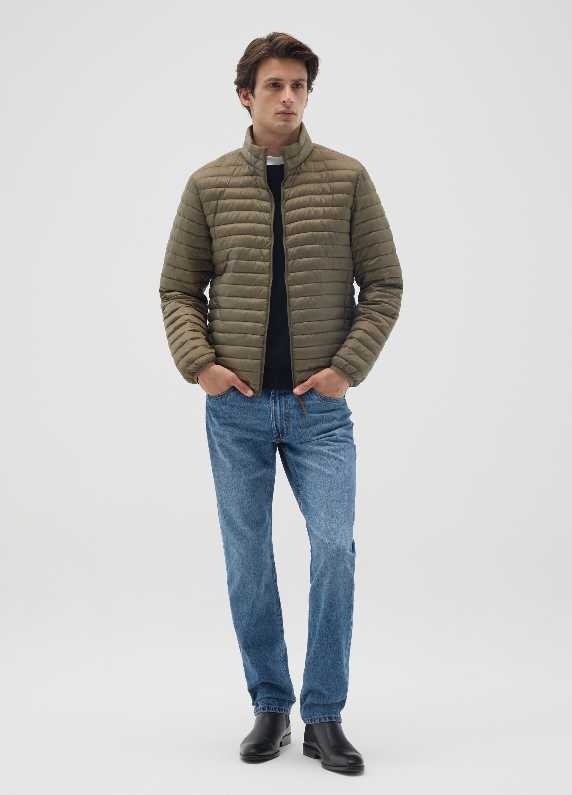 OVS, Giacca In Tessuto Verde Regular Fit, Mann, Waldgrün, Größe: S