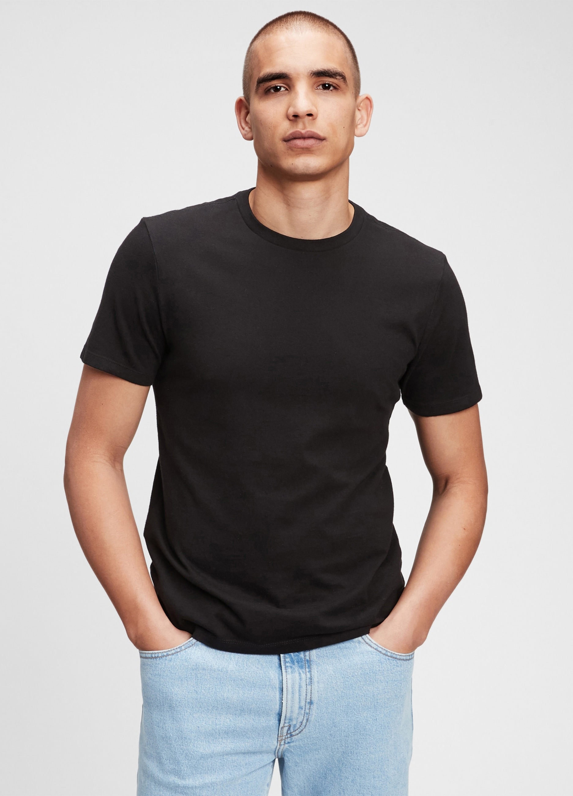 GAP, T-shirt Girocollo In Cotone, Uomo, Nero, Taglia: S