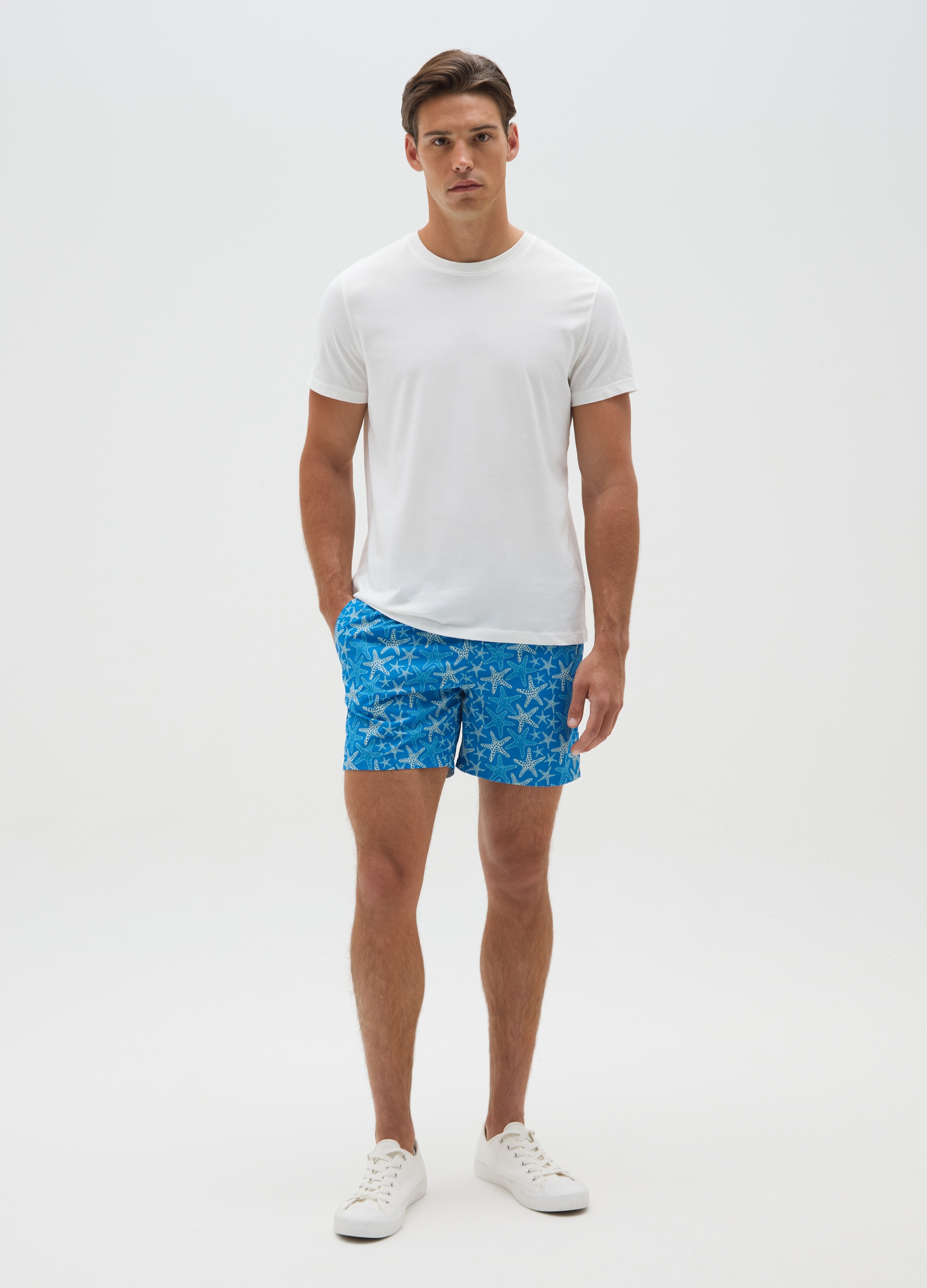 OVS , Costume Da Bagno Da Uomo In Multicolor Con Stelle Marine, Multicolor, Taglia: L