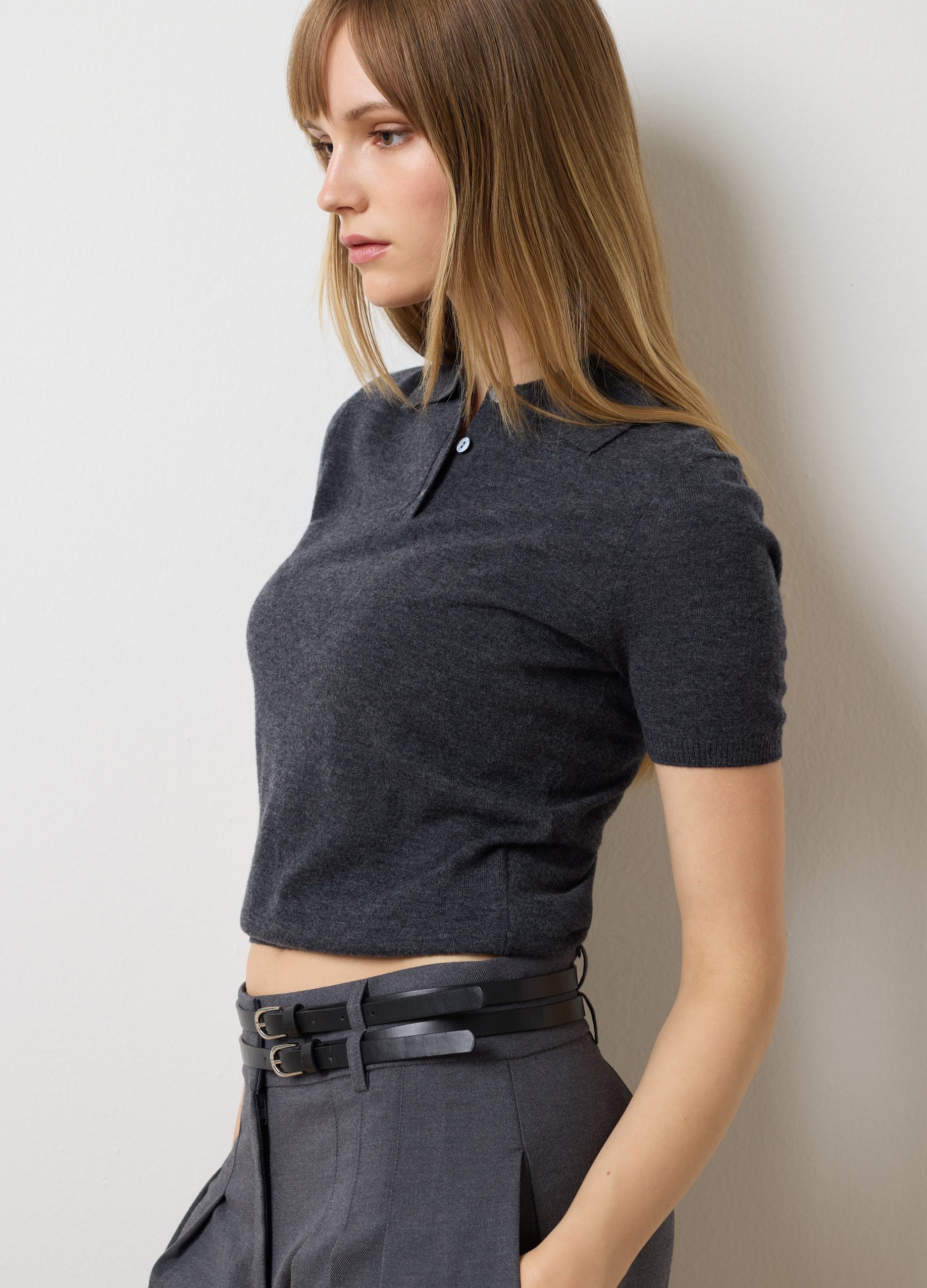 LES COPAINS, Maglione In Puro Lana Grigio Regular Fit, Donna, Grigio, Taglia: XS