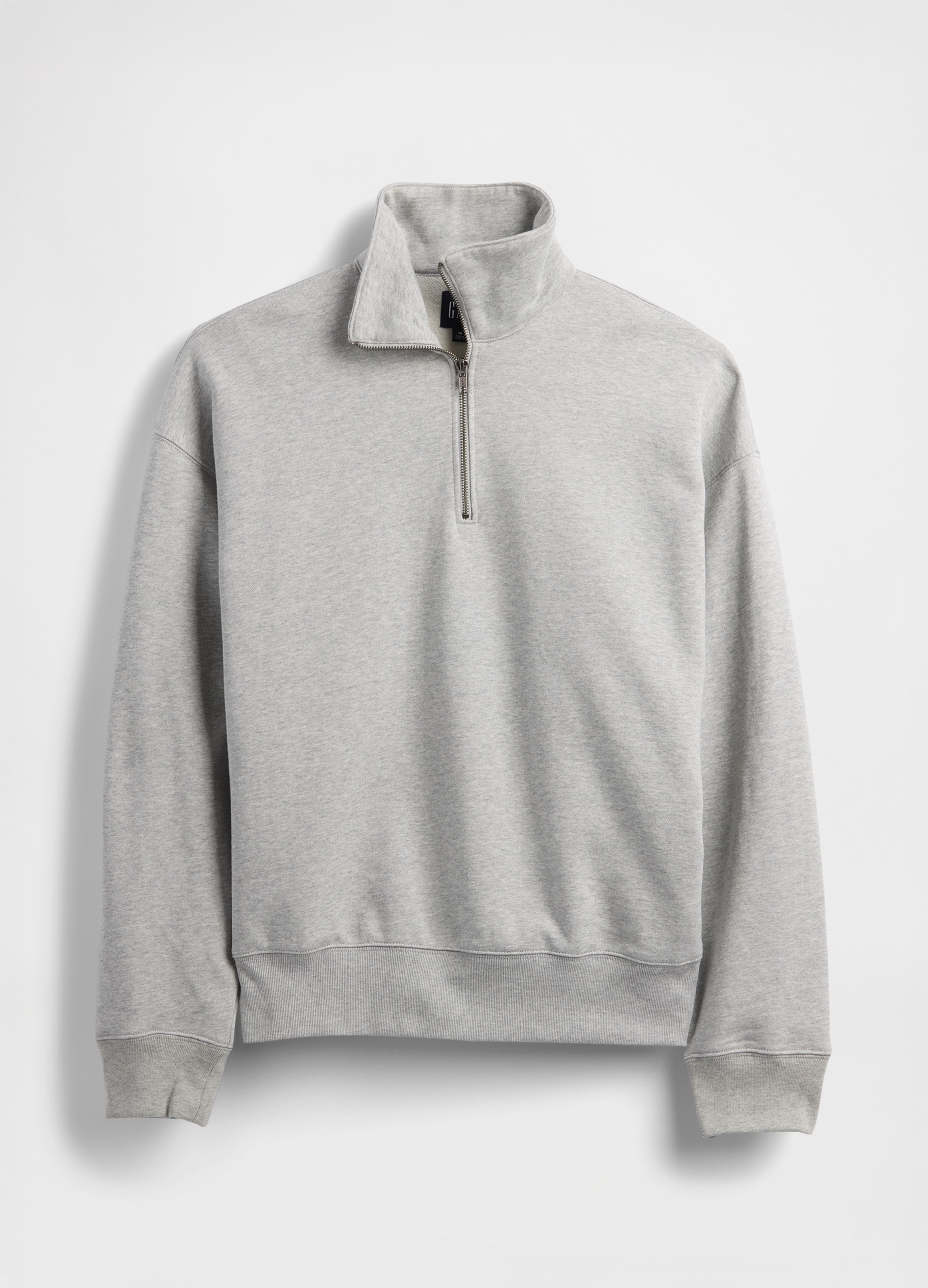 GAP, Felpa Con Collo Alto A Mezza Zip, Uomo, Grigio, Taglia: XS