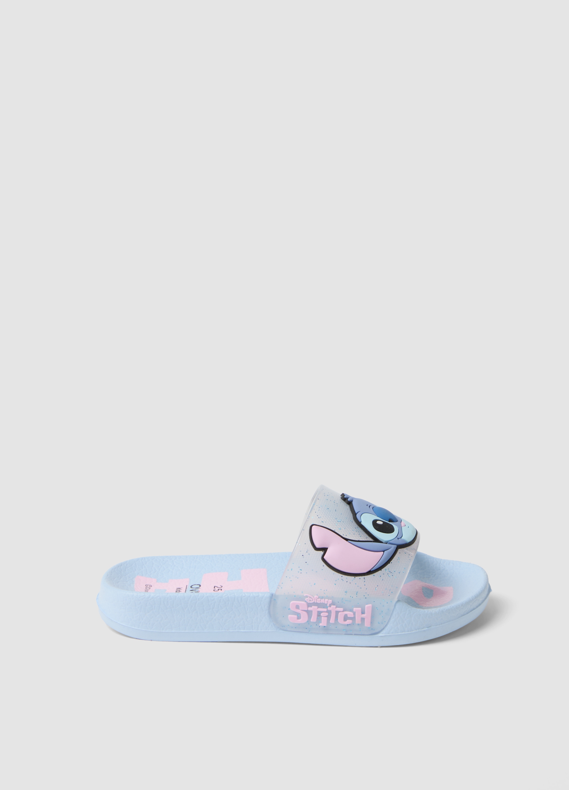 DISNEY, Ciabatte Azzurre Con Fascia Trasparente E Stampa Character, Bambina, Azzurro, Taglia: 28