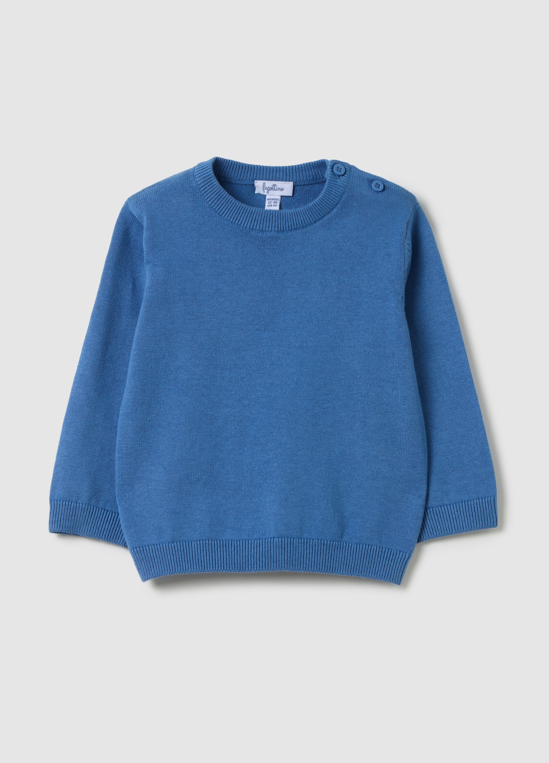 OVS, Blauer Kinderpullover Aus Reiner Baumwolle, Junge, Blu Bluette, Größe: 9-12