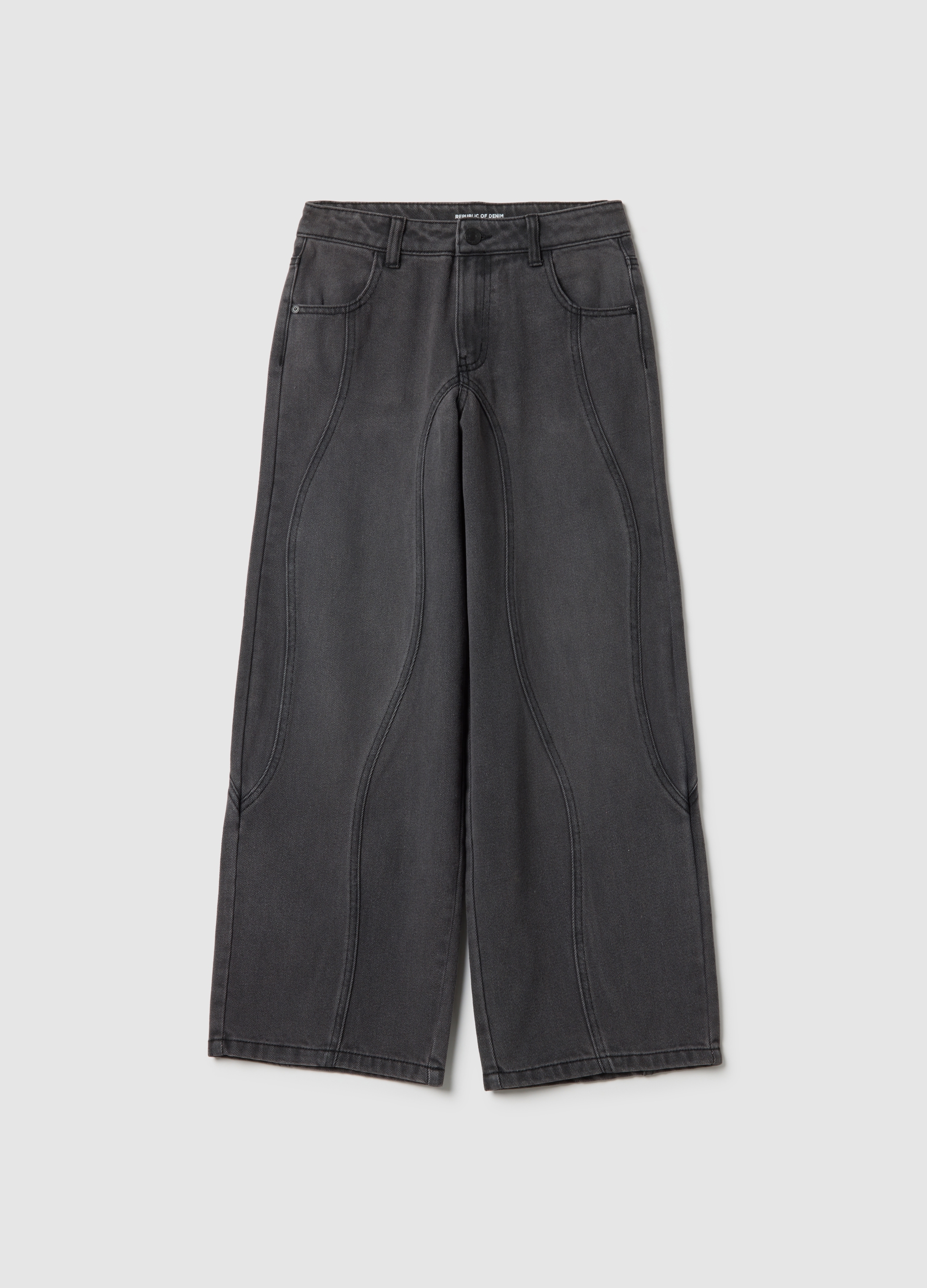 OVS KIDS, Vaqueros Globo Grises De Mezcla De Algodón Para Chicas, Niña, Gris ceniza, Talla: 11-12