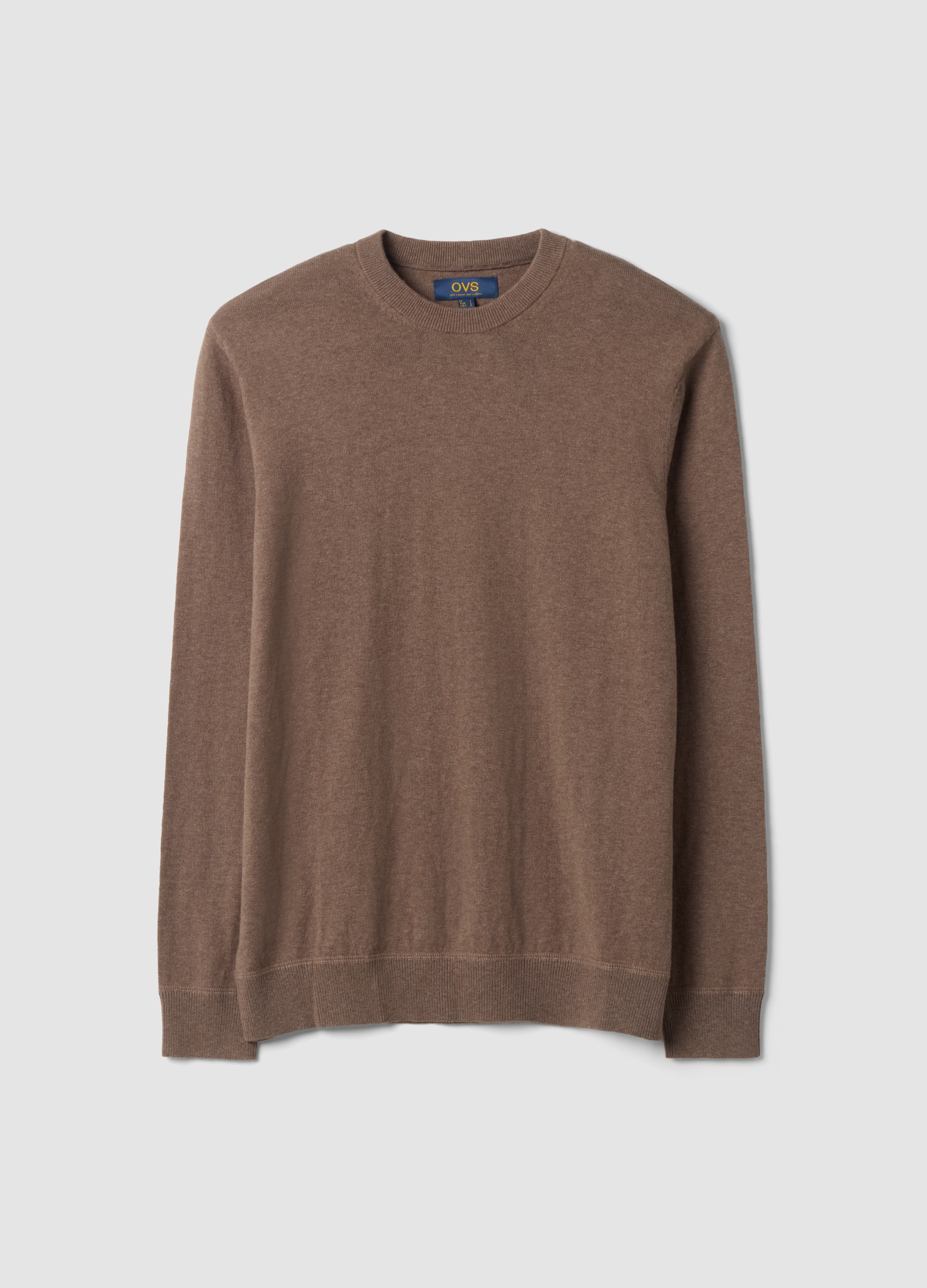 OVS, Maglia Marrone In Misto Cotone E Cashmere Girocollo, Uomo, Marrone, Taglia: XXL