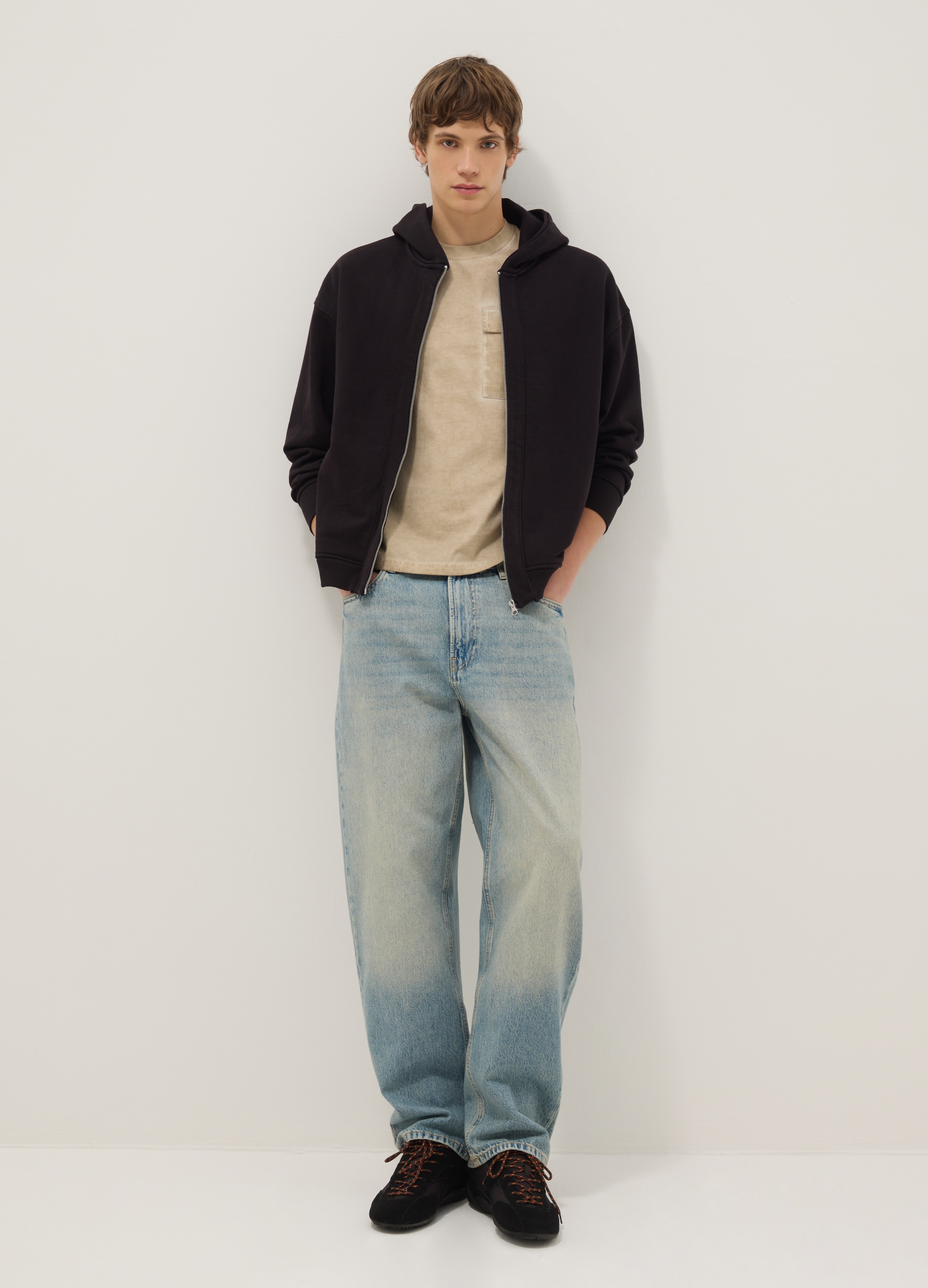 B.ANGEL, Jeans Baggy Azul En Puro Algodón Elástico, Hombre, Azul suave, Talla: 42