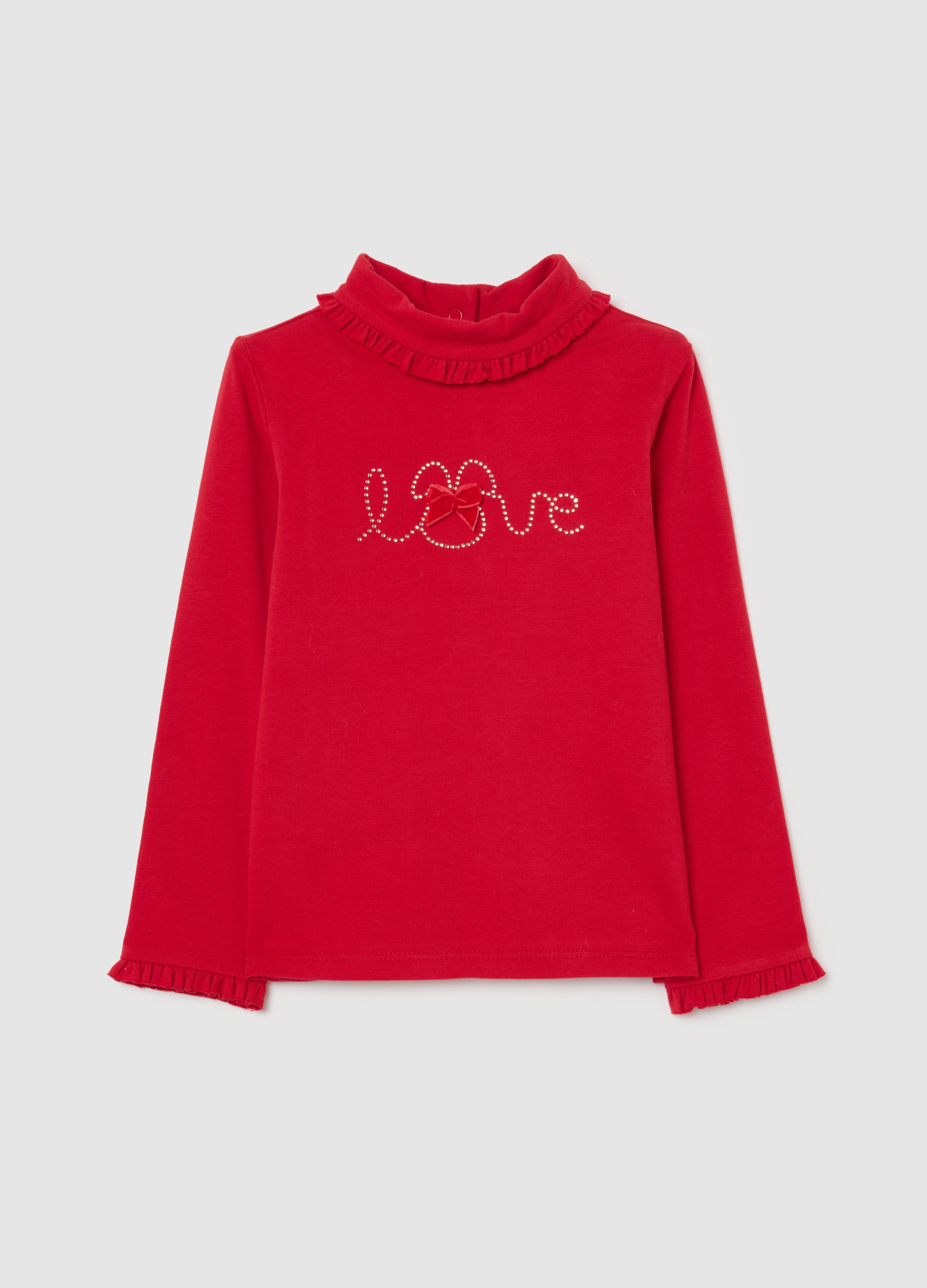 FAGOTTINO, Camiseta Roja Para Niña De Algodón Elástico, Niña, Rojo Oscuro, Talla: 18-24