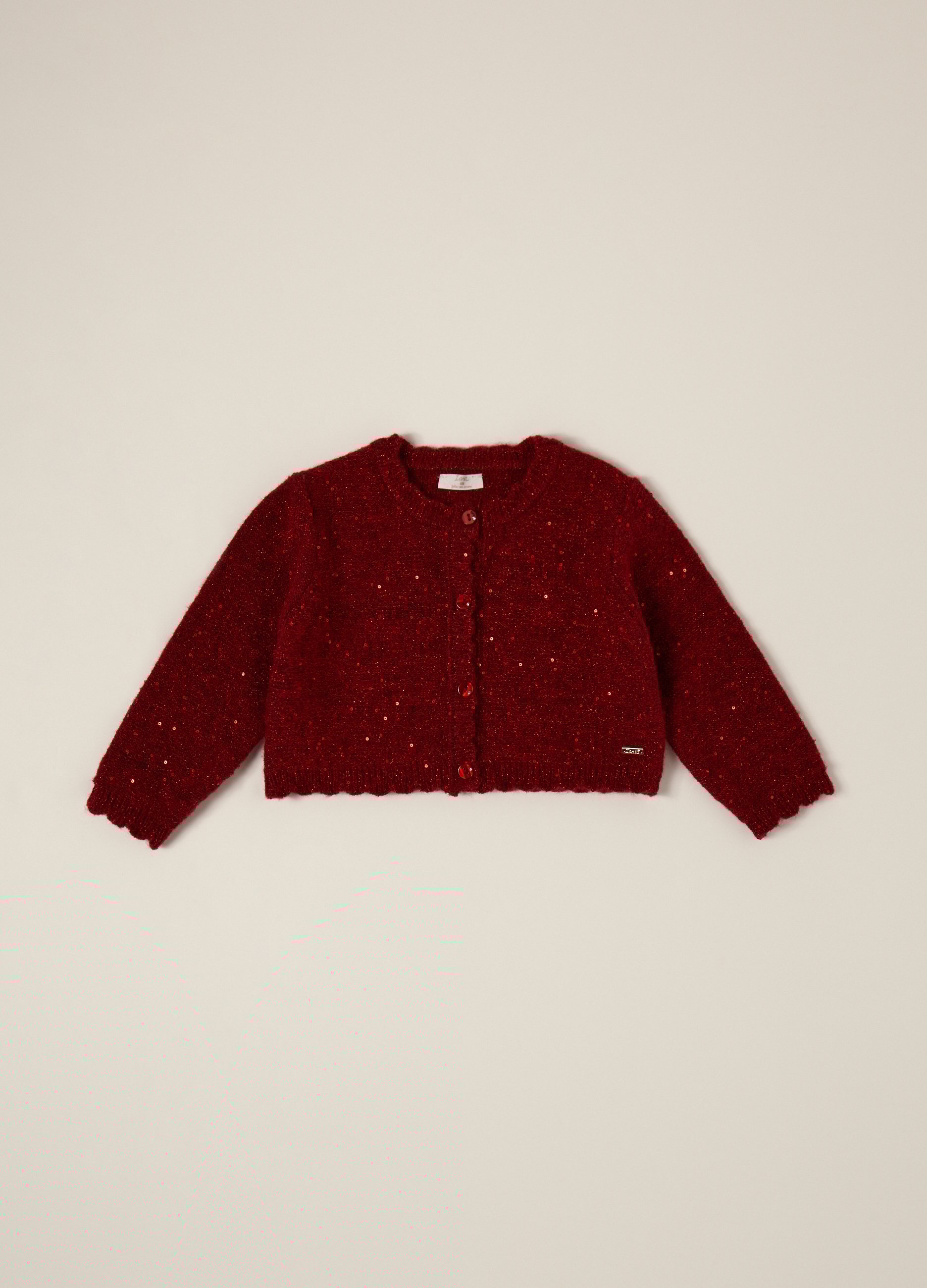 IANA, Cardigan Tricot Con Paillettes Iana Neonata, Rosso, Taglia: 6