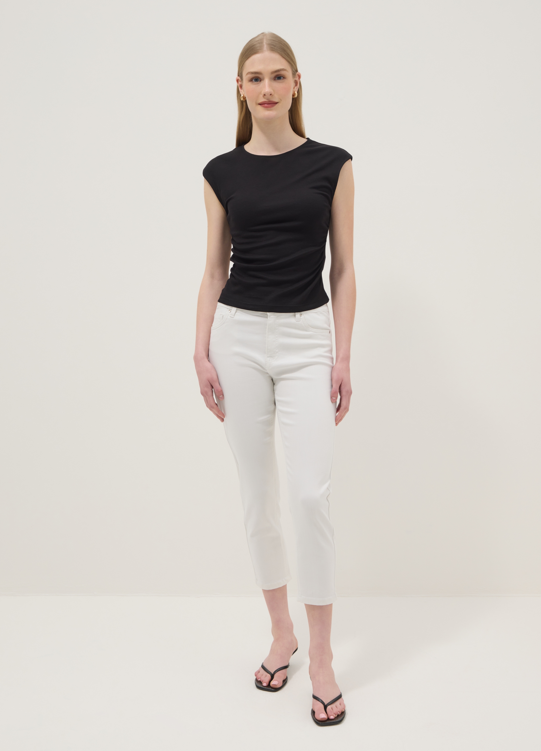 Republic Of Denim, Skinny Jeans Aus Weißem Stretch-baumwollmix, Frau, Bianco, Größe, 42