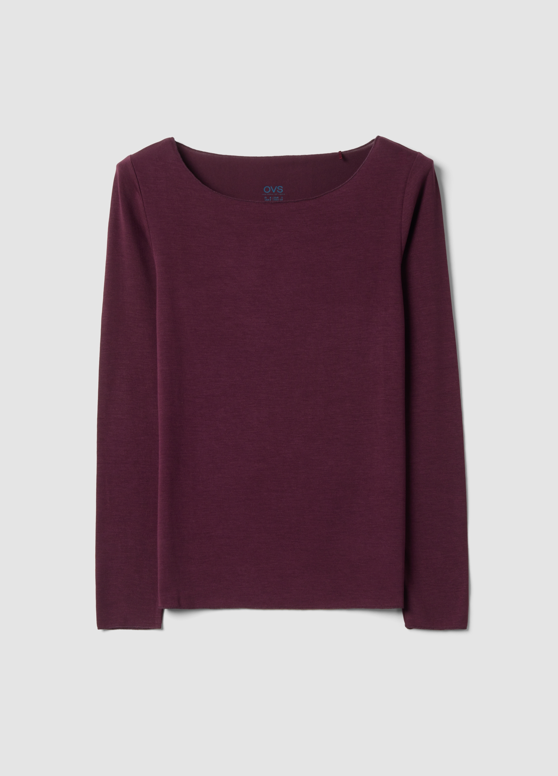 OVS, T-shirt Viola In Modal Elasticizzato Con Girocollo Regular Fit, Donna, Viola, Taglia: S