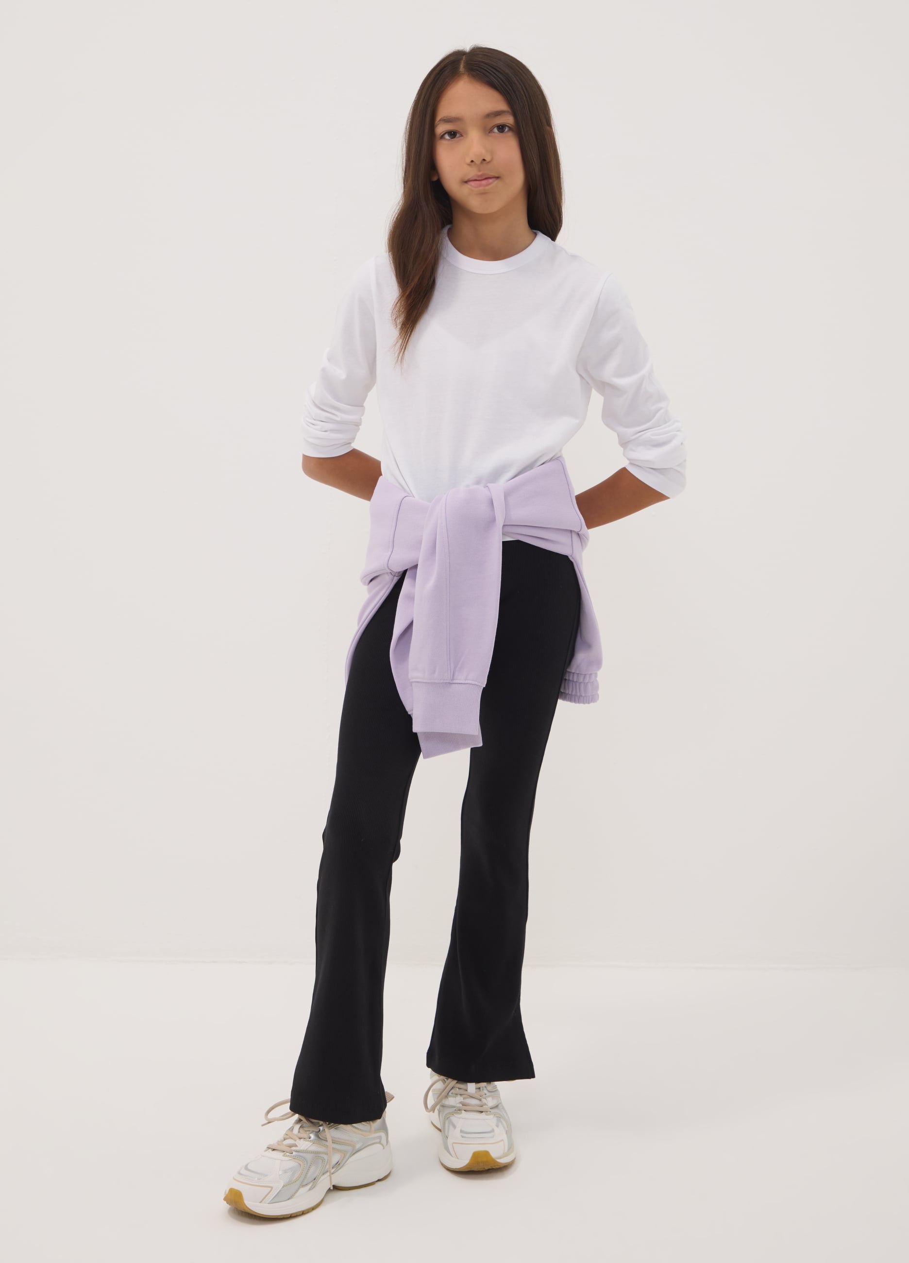 OVS KIDS, Leggings Neri Flare In Cotone Elasticizzato, Bambina, Nero, Taglia: 11-12