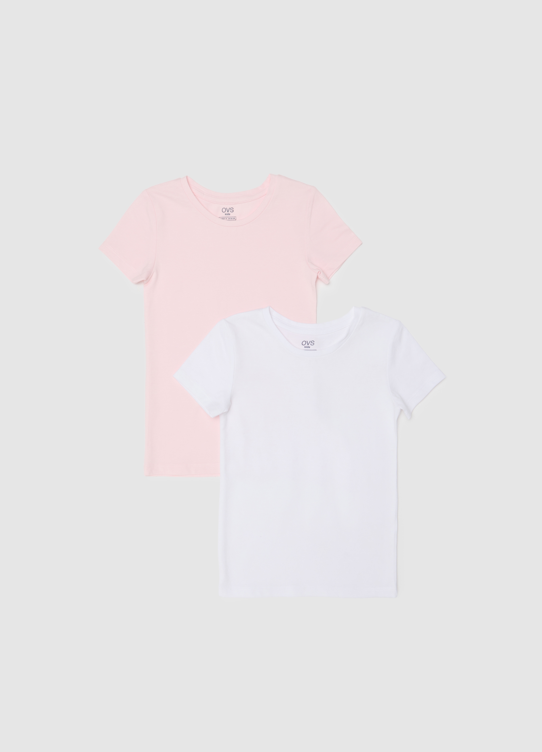 Bipack De Camisetas De Niña En Mezcla De Algodón Elástico Multicolor Ajuste Regular, Niña, Pink/White, Talla: 7-8