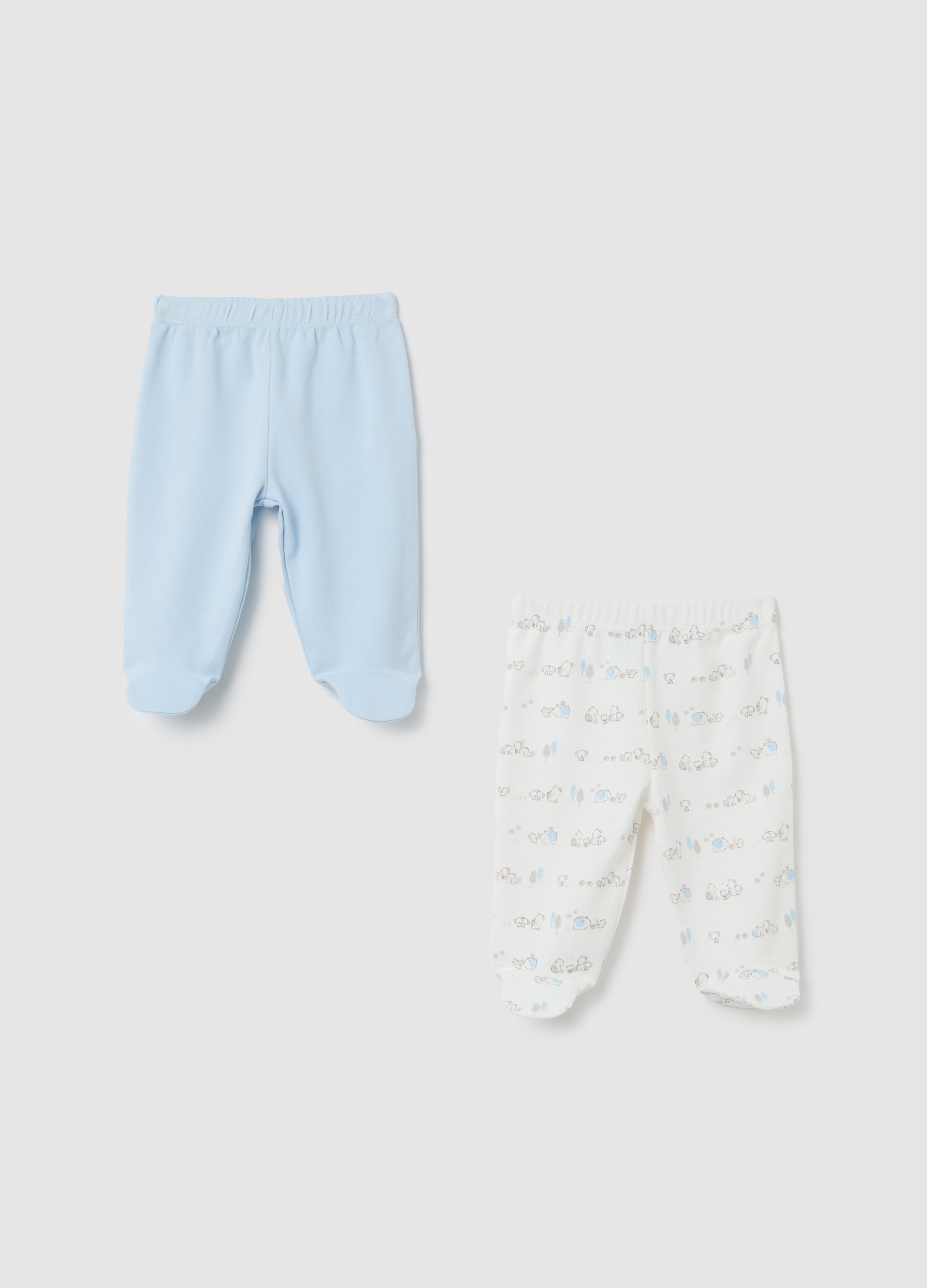 FAGOTTINO, Bipack Pantaloni Da Neonato In Puro Cotone Multicolor, Multicolor, Taglia: 0-1