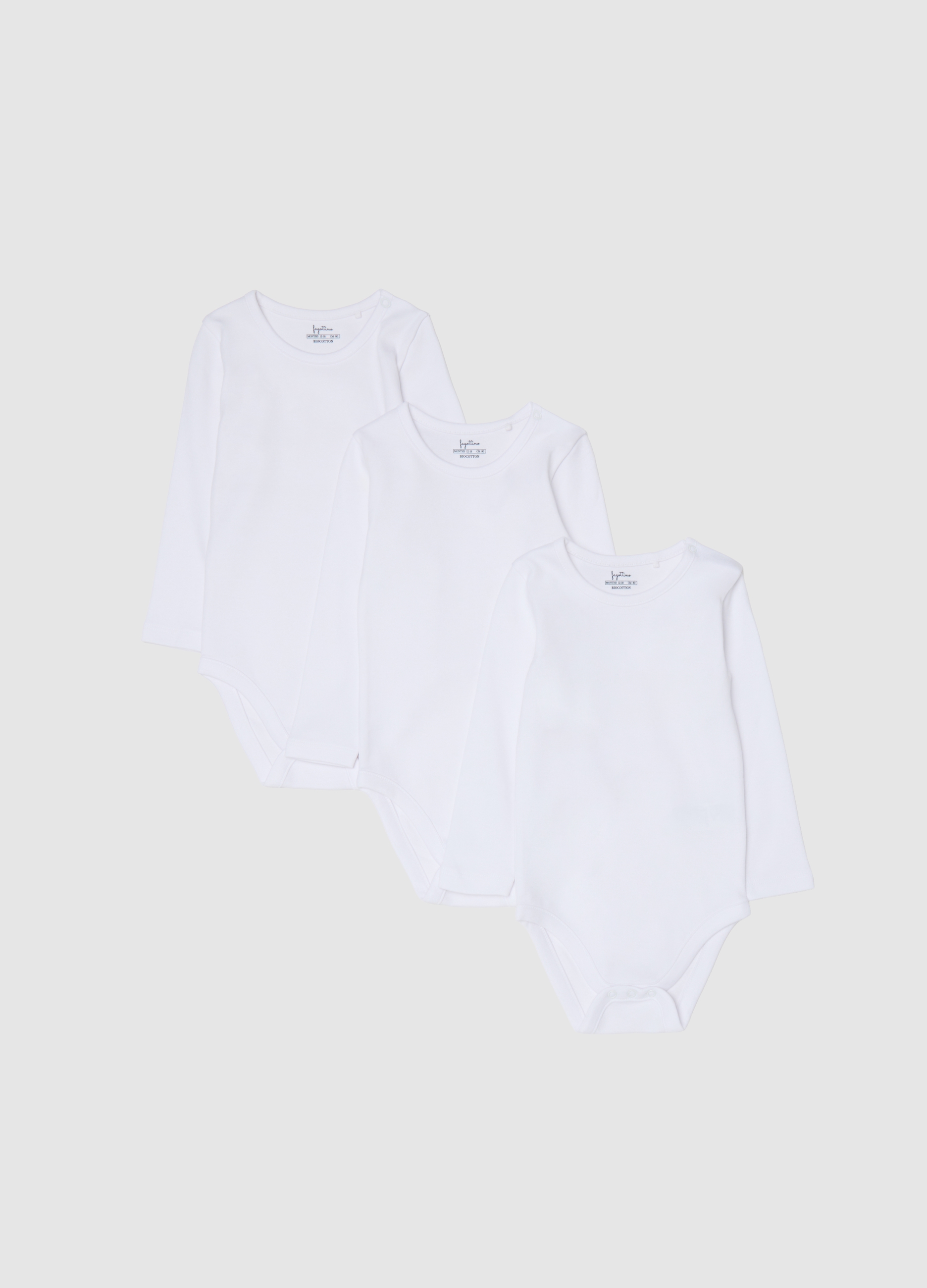 Tripack Body Da Neonato In Cotone Bianco Con Maniche Lunghe, Unisex, Blanco óptico, Talla: 24-30
