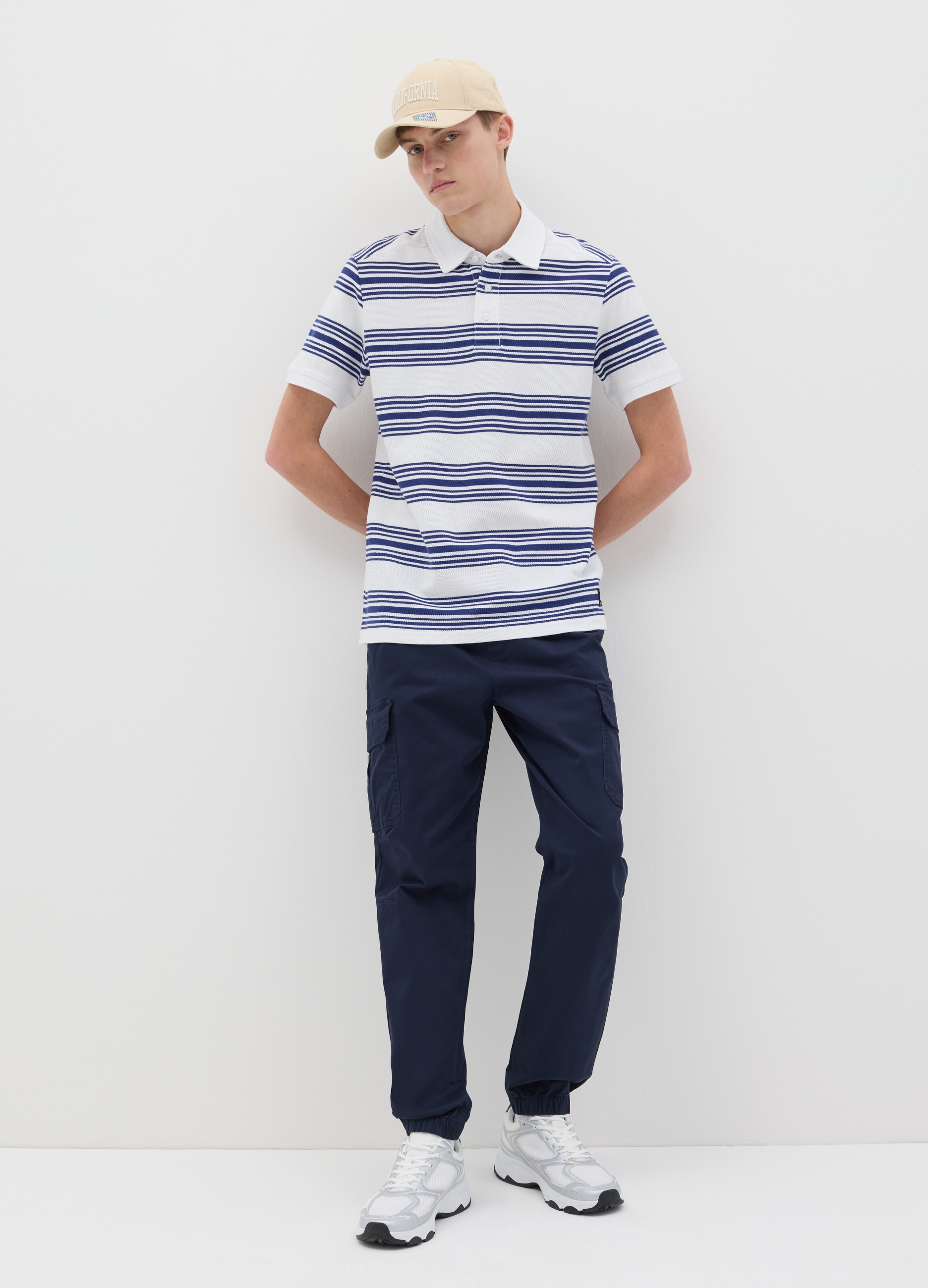 B.ANGEL, Joggers Cargo Azules Con Cordón, Hombre, Azul oscuro, Talla: S