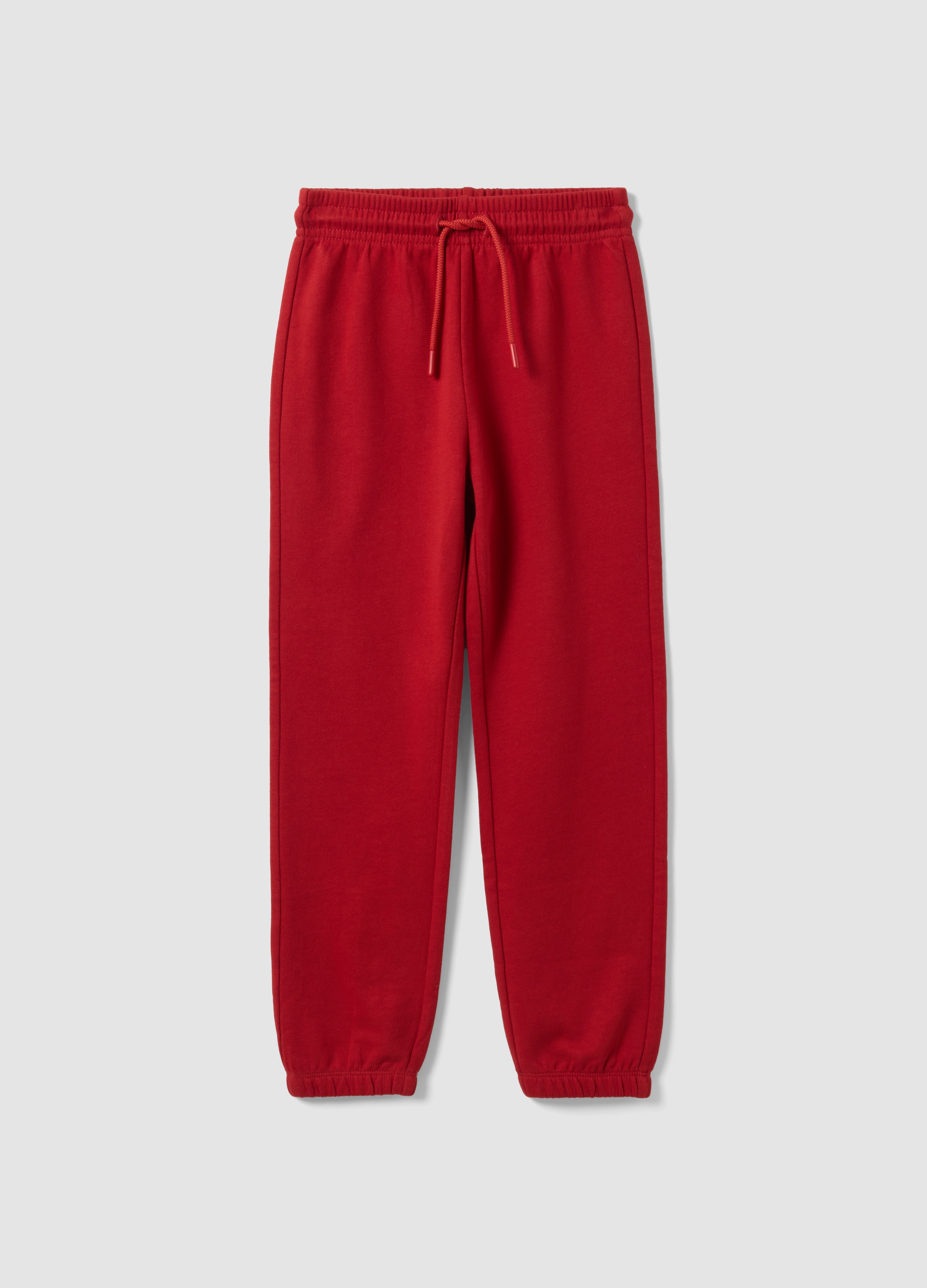OVS KIDS, Jogger Rosso In Puro Cotone Organico Regular Fit Per Bambino, Rosso, Taglia: 9-10