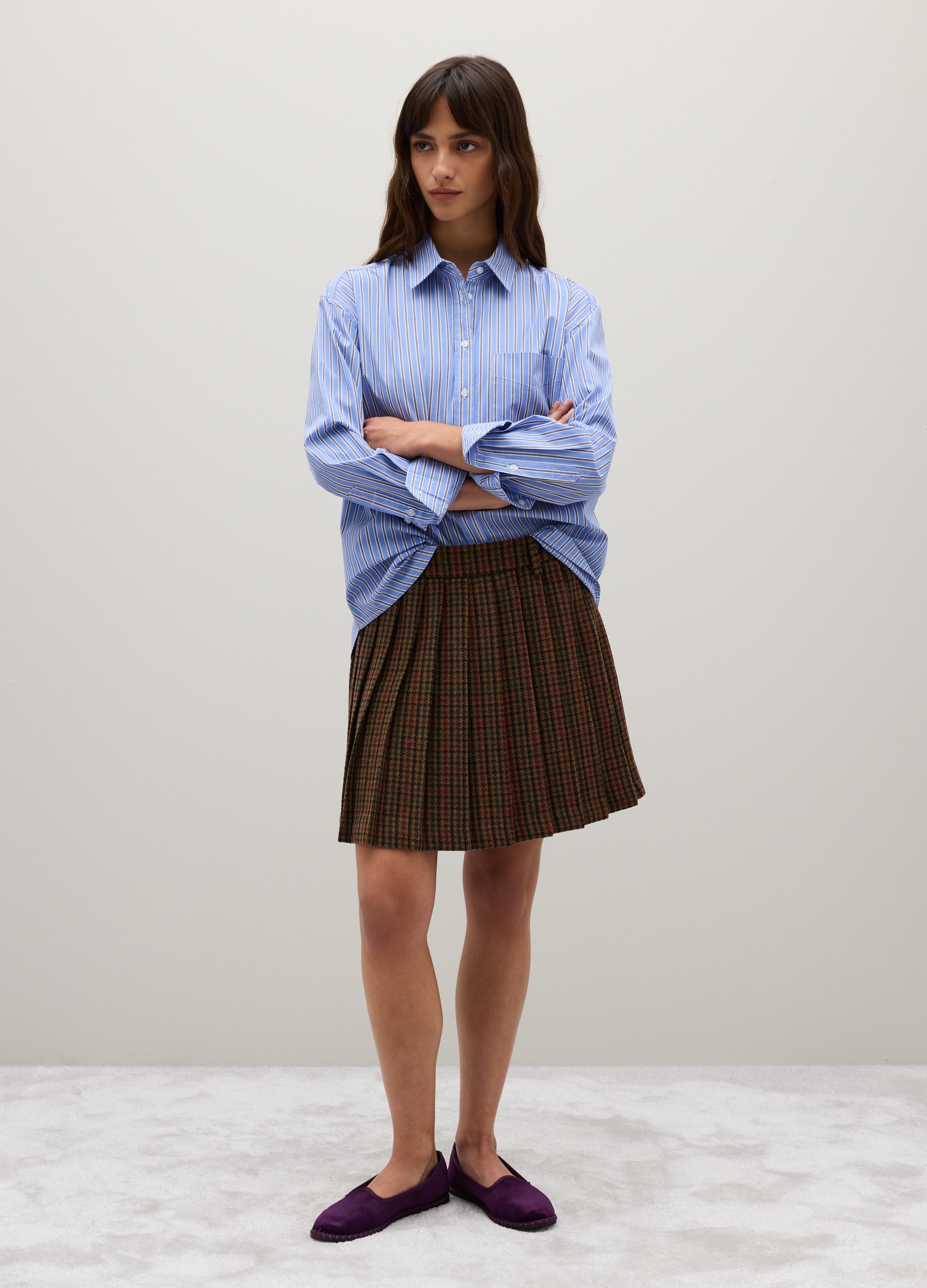 PIOMBO, Camicia A Righe Multicolor In Puro Cotone Regular Fit, Donna, Multicolor, Taglia: M