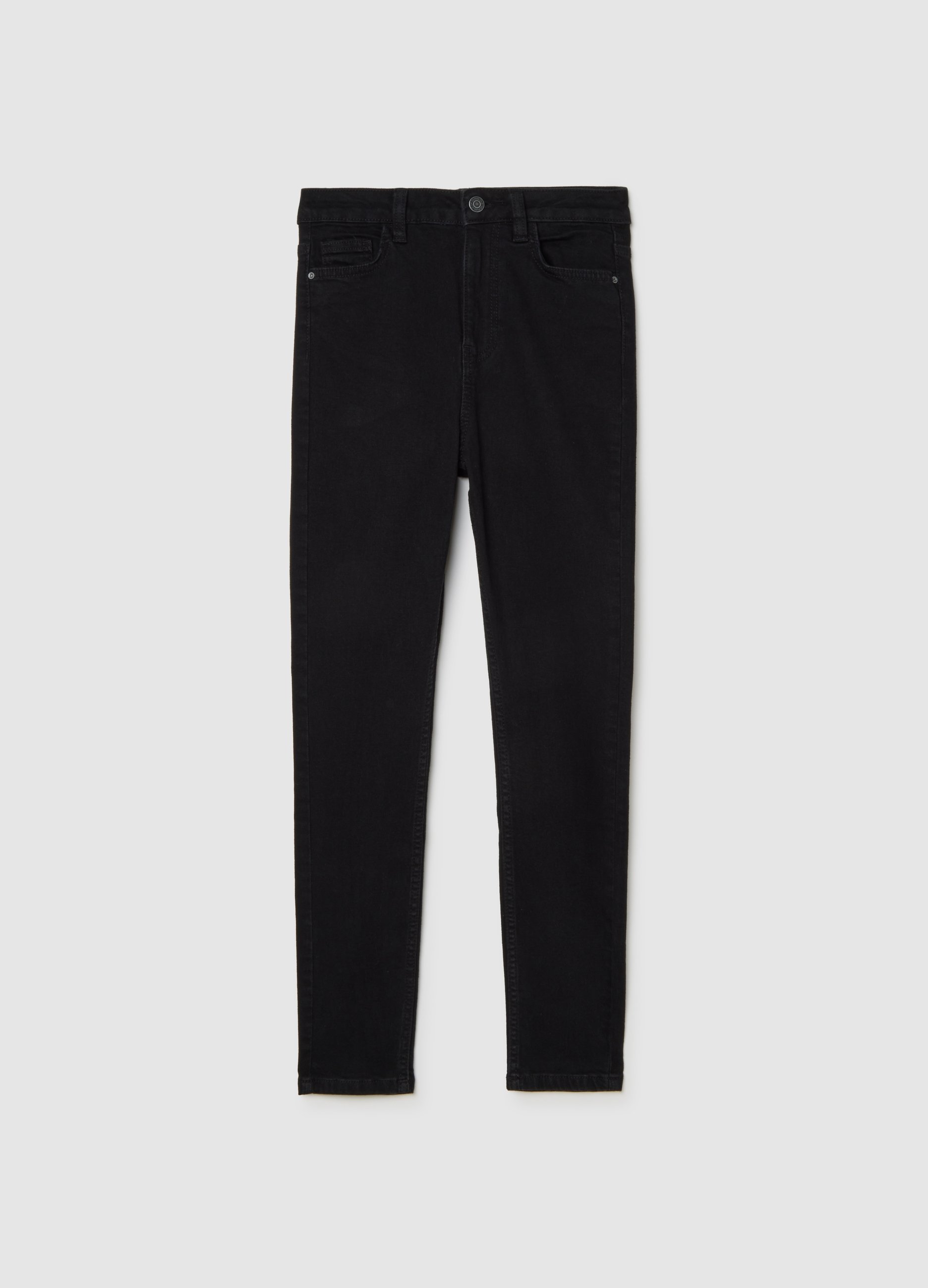 Vaqueros Skinny Negros Elásticos, Mujer, Gunmetal, Talla: 44