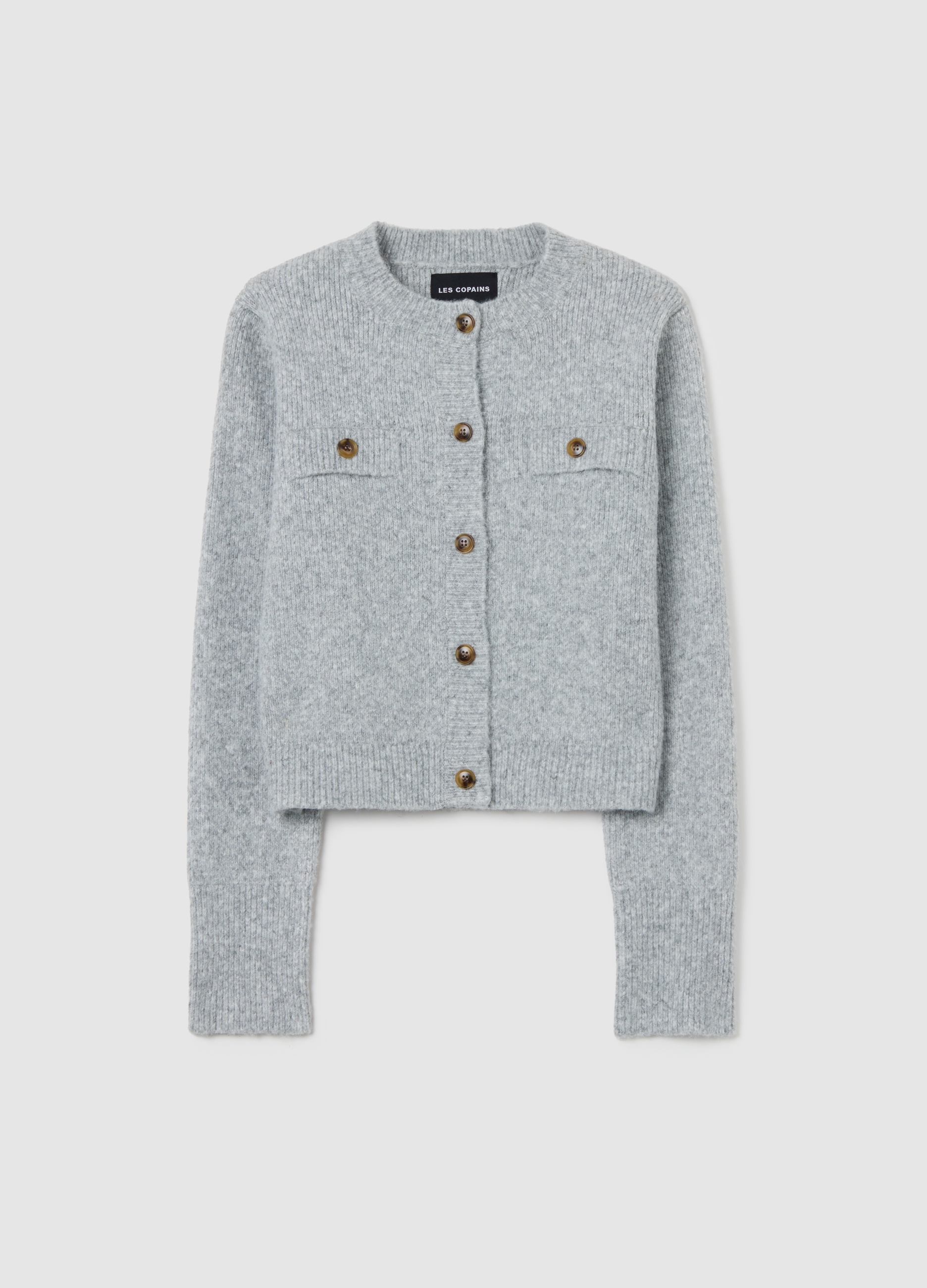 LES COPAINS, Cárdigan Gris De Mezcla De Lana, Mujer, Gris, Talla: 36