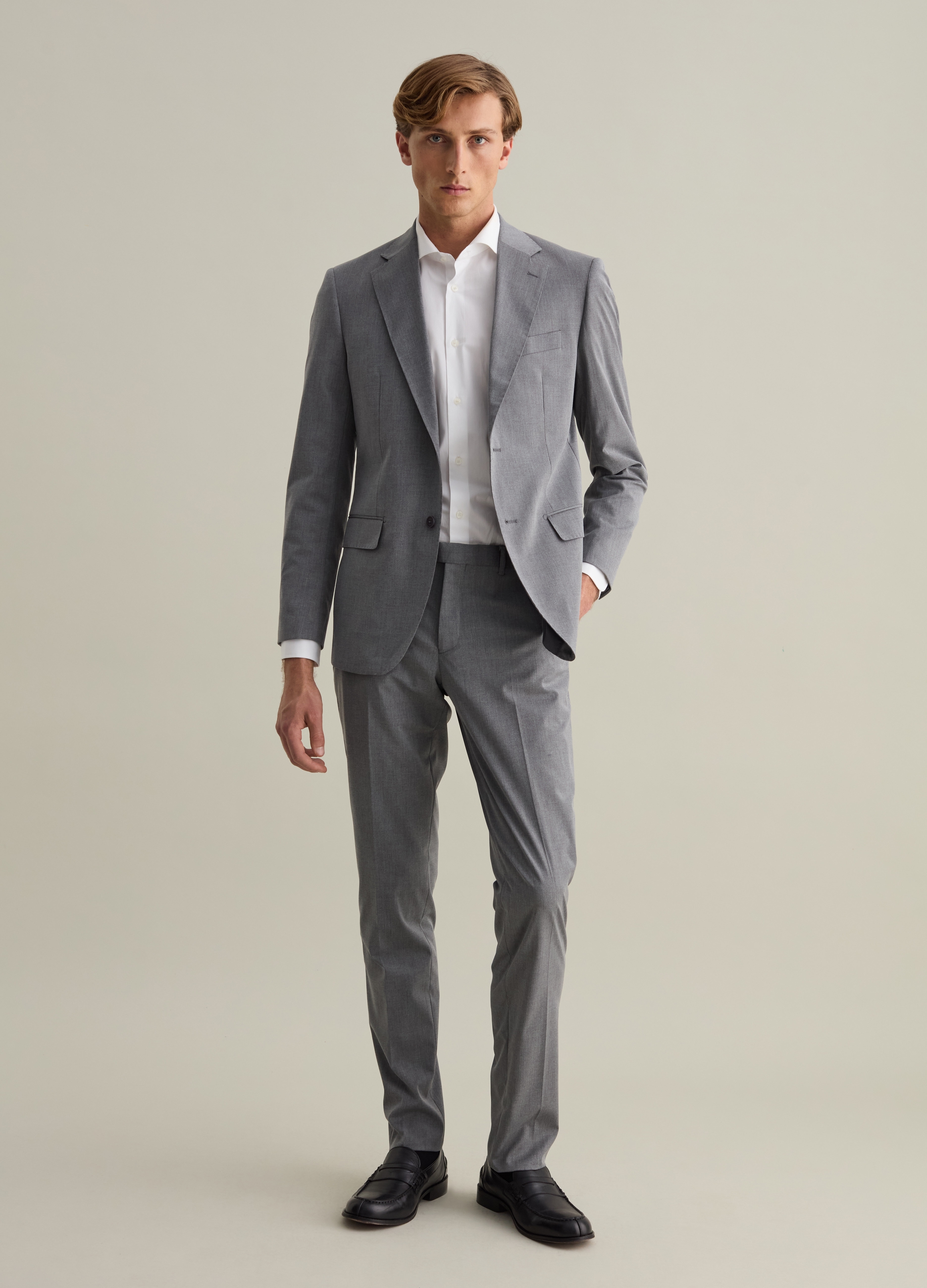 PIOMBO, Pantaloni Grigi In Misto Viscosa Slim Fit, Uomo, Grigio, Taglia: 52