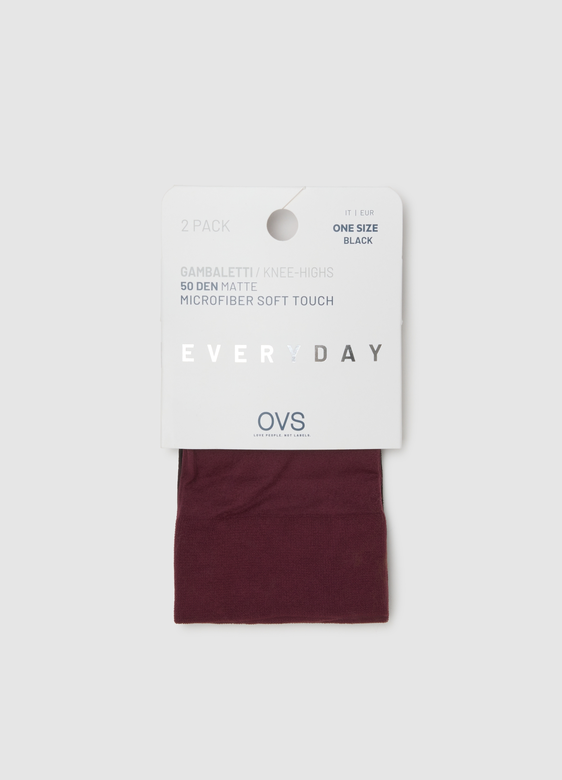 OVS, Bipack Calze Al Ginocchio Nere E Rosse, Donna, Multicolor, Taglia: ONE SIZE