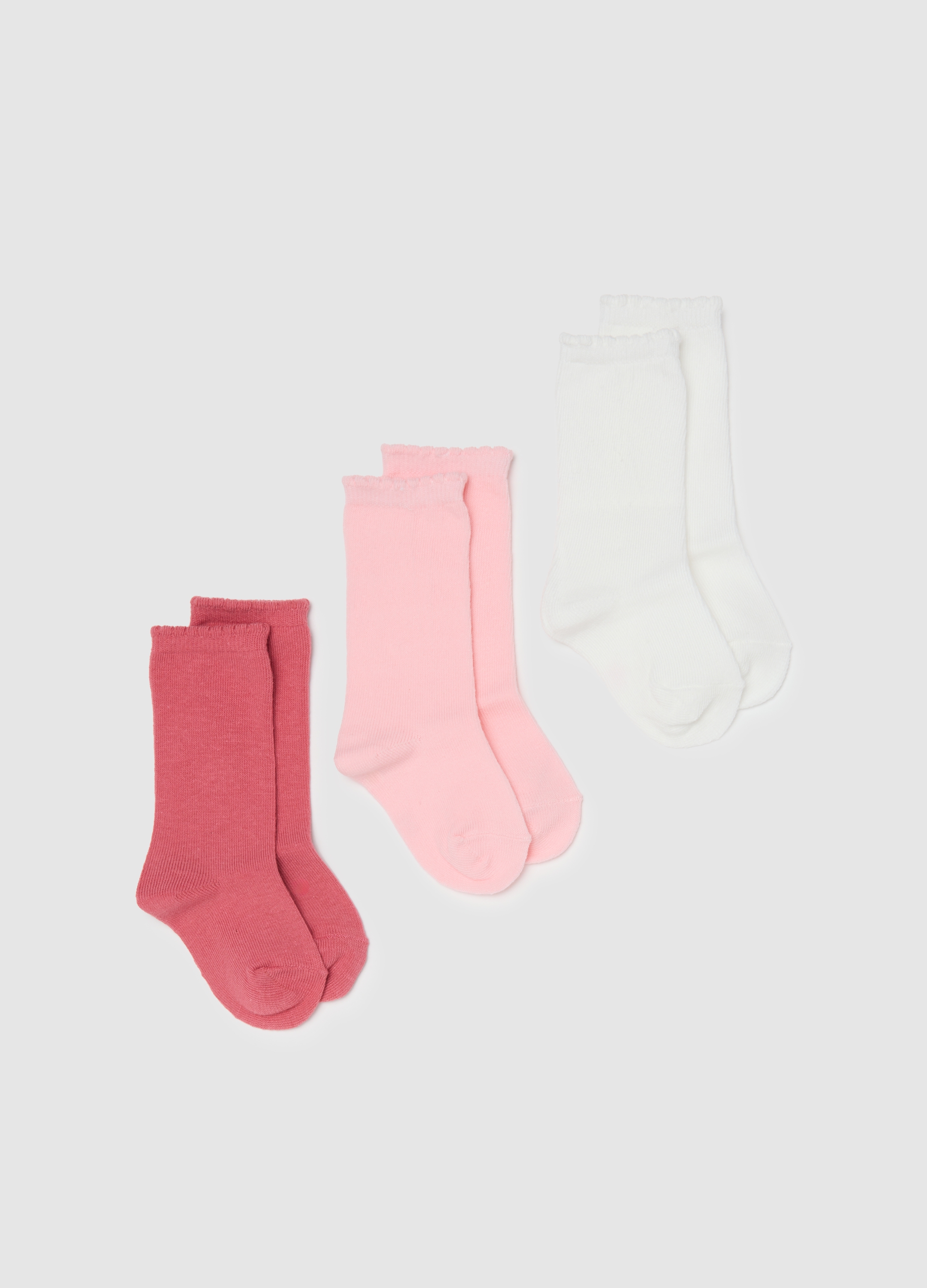 FAGOTTINO, Tripack Di Calze Lunghe Da Neonata Multicolor, Bambina, Bianco, Taglia: 6-12