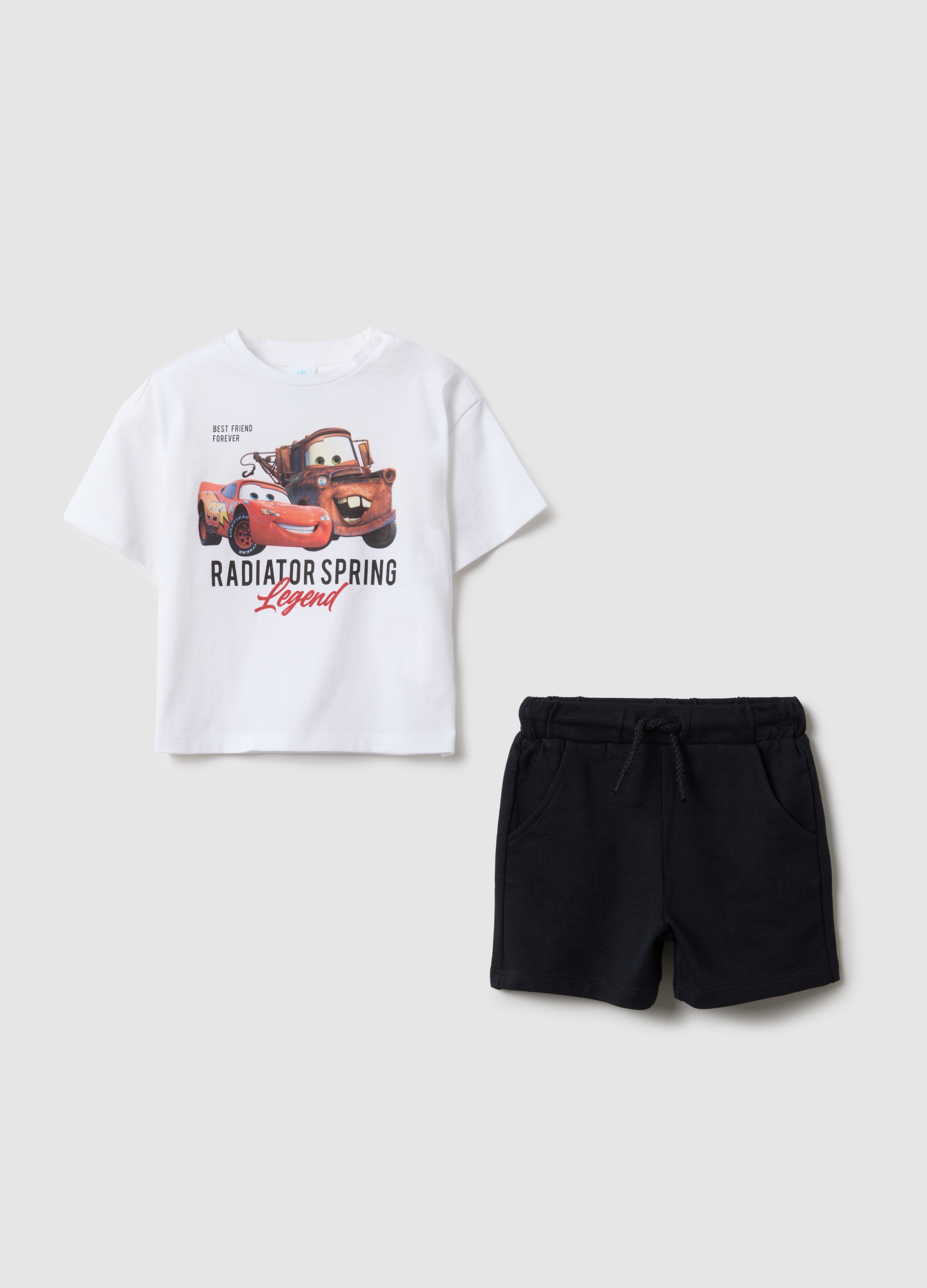 FAGOTTINO, Conjunto En Puro Algodón Blanco Estilo Oversize Para Niños De Cars, Niño, Blanco óptico, Talla: 18-24