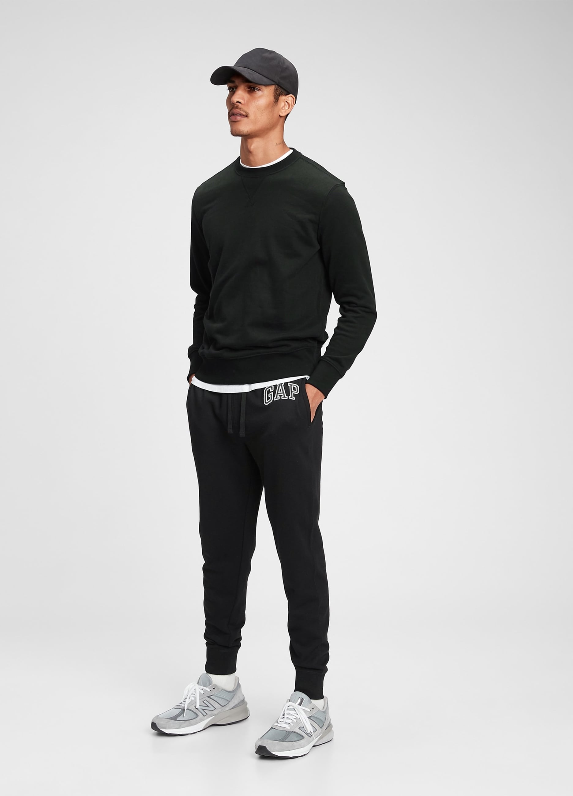GAP, Joggers In Felpa Con Logo Gap, Uomo, Nero, Taglia: XS