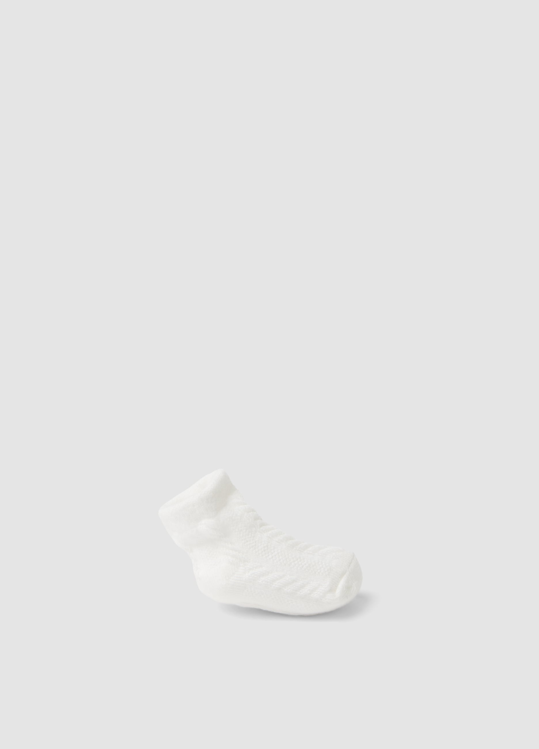 FAGOTTINO, Scarpine Bianche In Misto Cotone Organico Con Fiocchetto Per Neonata, Bianco, Taglia: T.U.