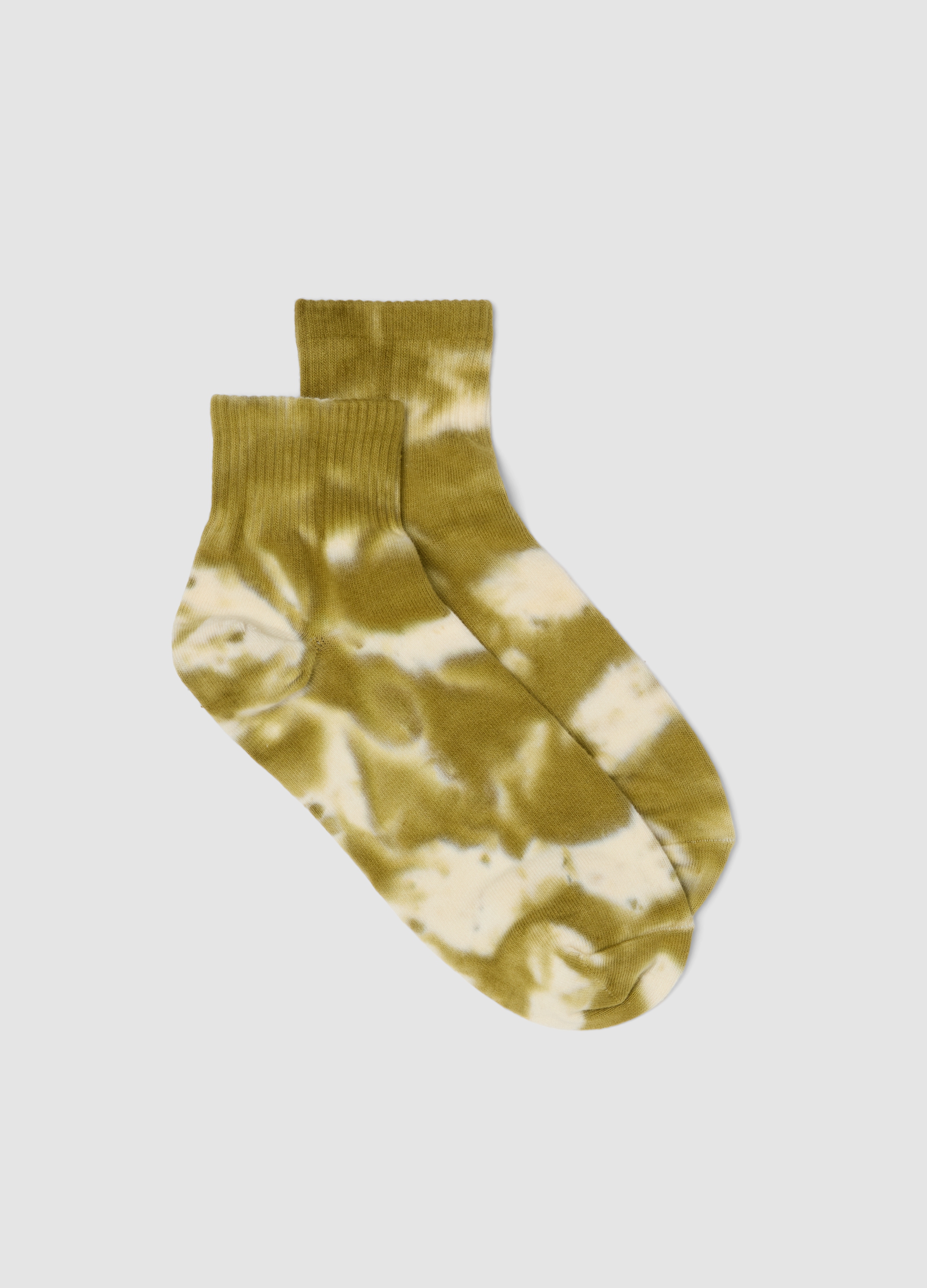 Calcetines Deportivos Multicolores De Algodón Elástico Con Efecto Tie-dye, Hombre, Green/White, Talla: 43/46