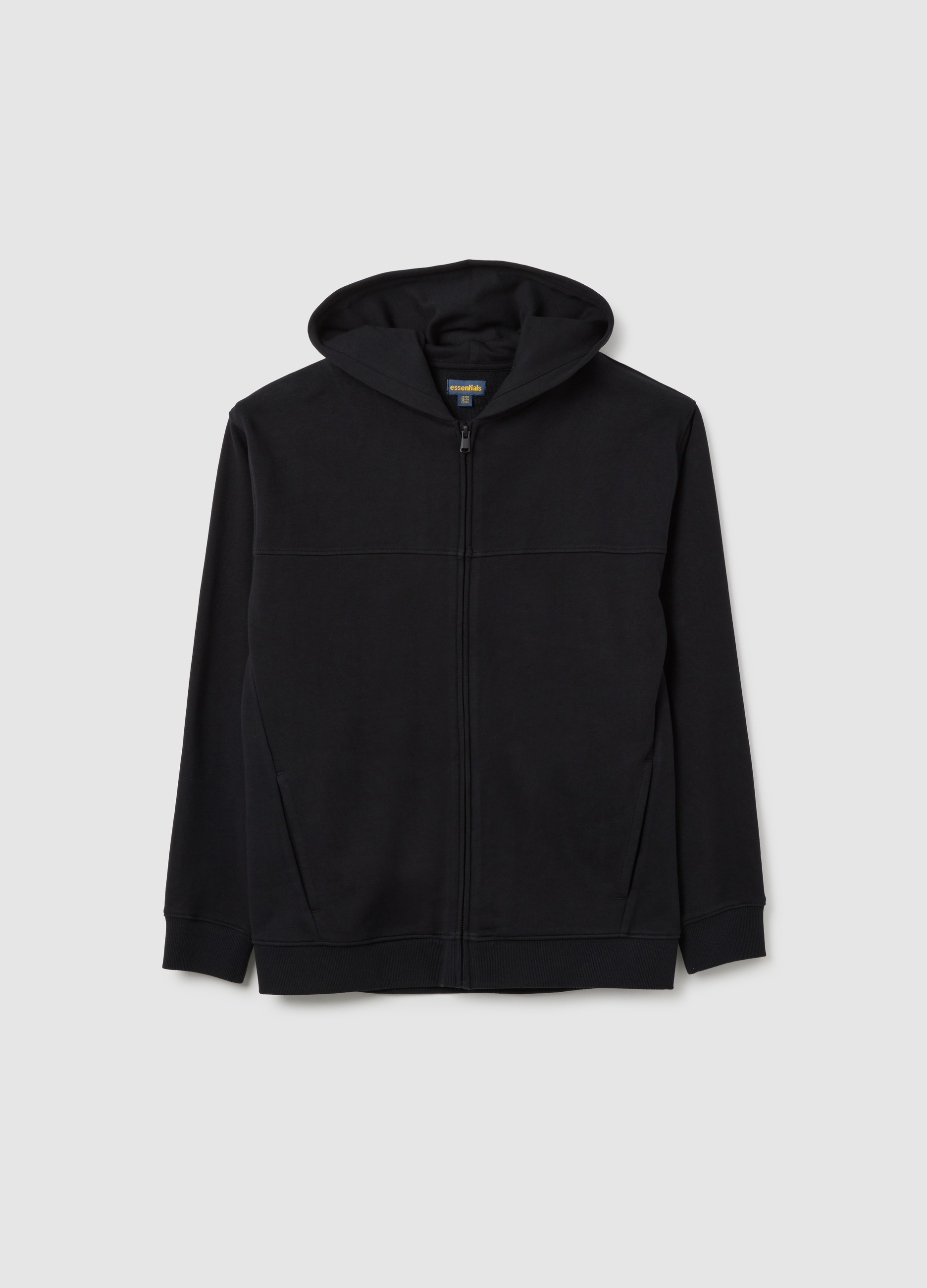 OVS, Schwarzer Baumwoll-kapuzenpullover Für Jungen Im Regular Fit, Junge, Gunmetal, Größe: 10-11