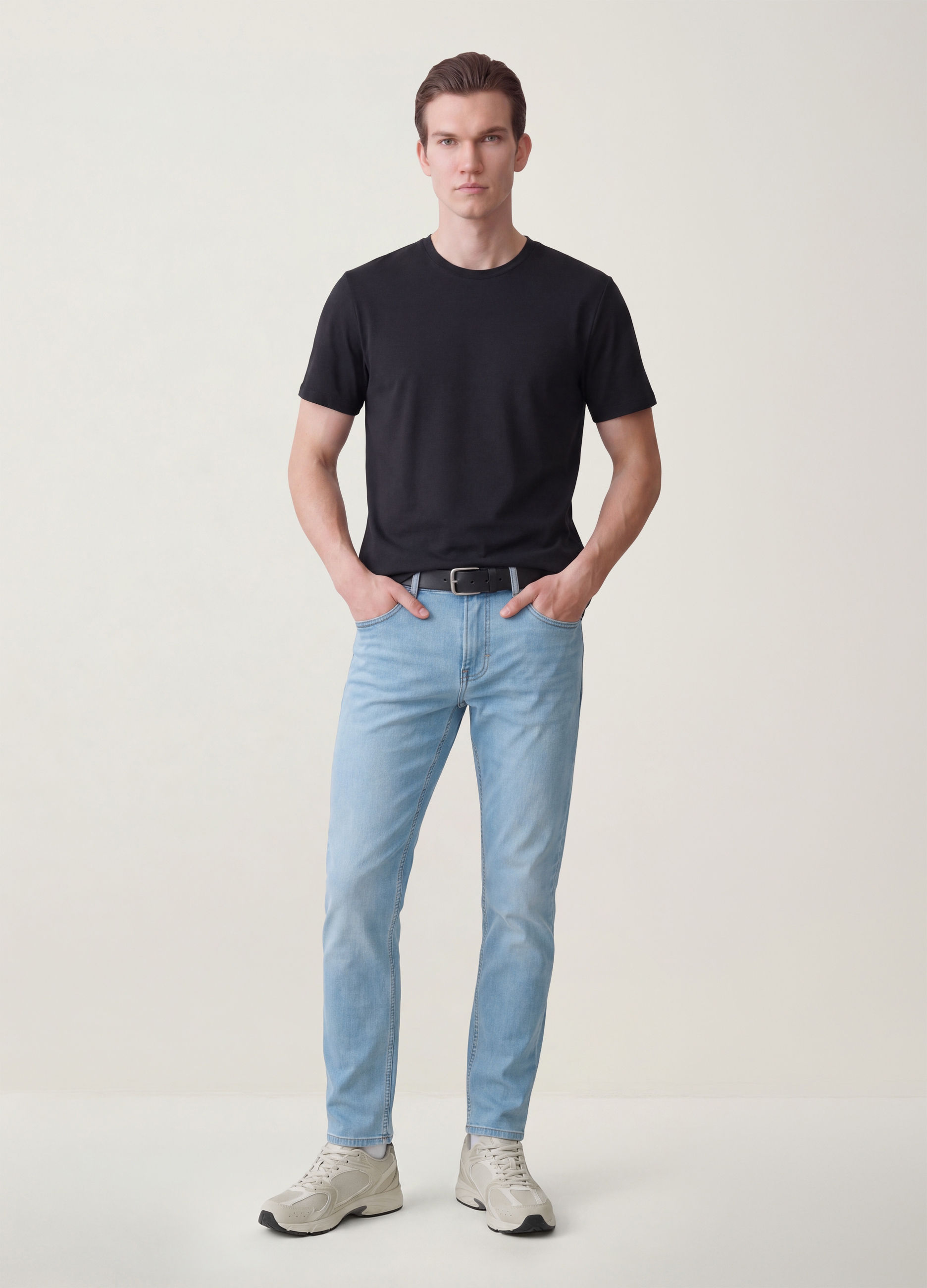 REPUBLIC OF DENIM, Jeans Azzurri In Cotone Elasticizzato Slim Fit, Uomo, Azzurro, Taglia: 44