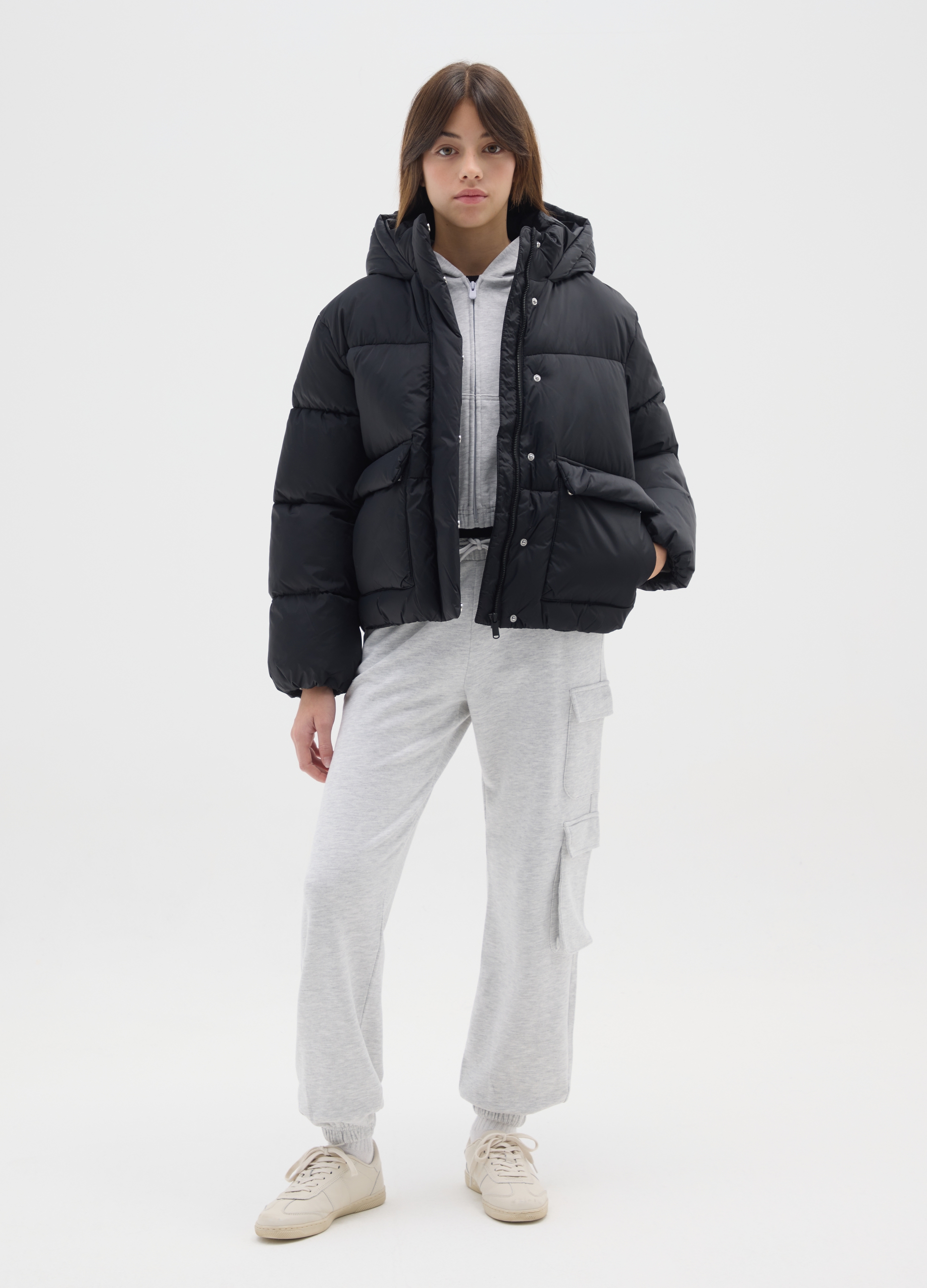 OVS KIDS, Pantaloni Jogger Da Ragazza In Misto Cotone Nero Regular Fit, Bambina, Nero, Taglia: 10-11