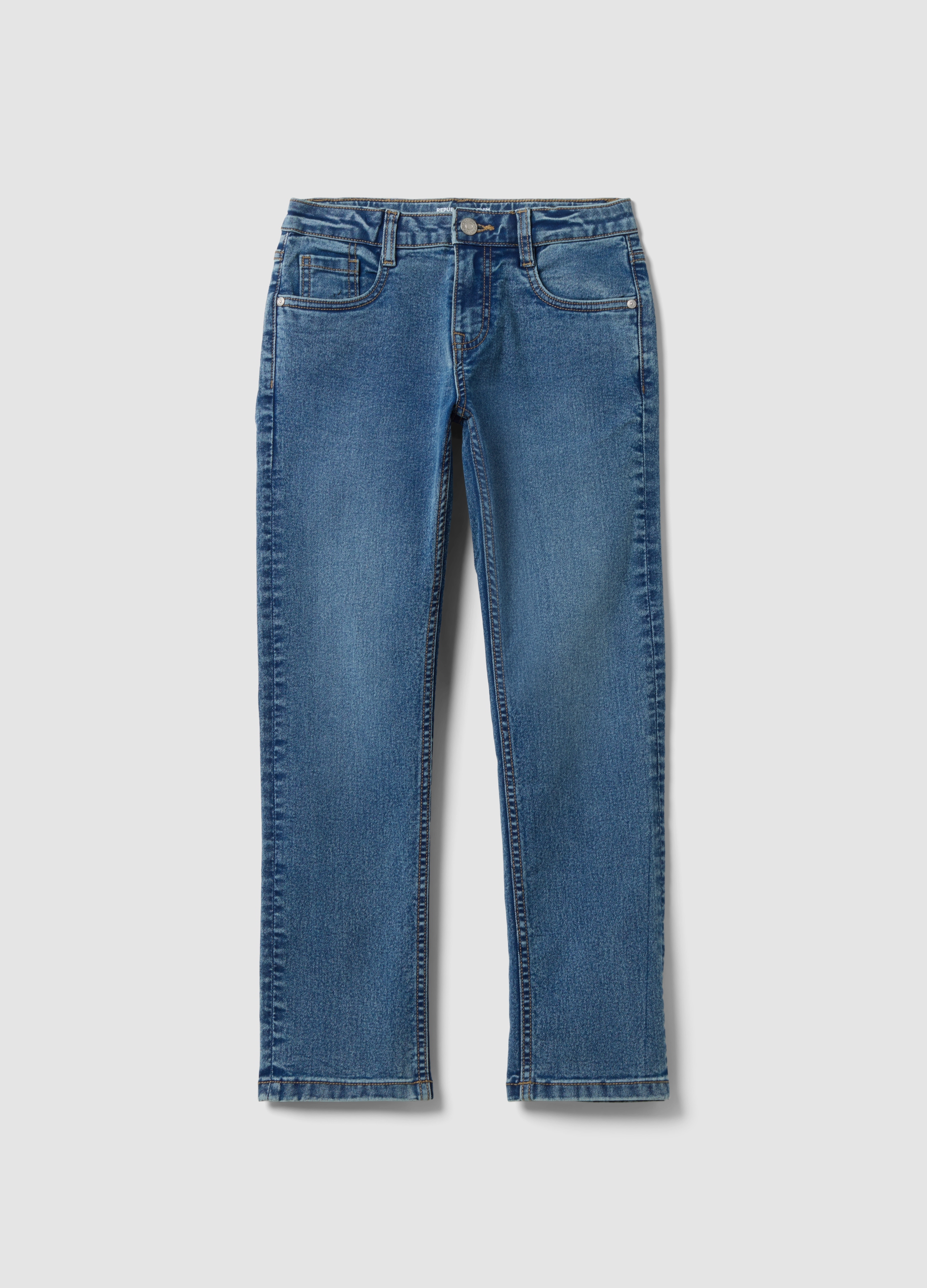 REPUBLIC OF DENIM, Jeans Blu In Cotone Elasticizzato Regular Fit Per Ragazzo, Bambino, Blu, Taglia: 10-11