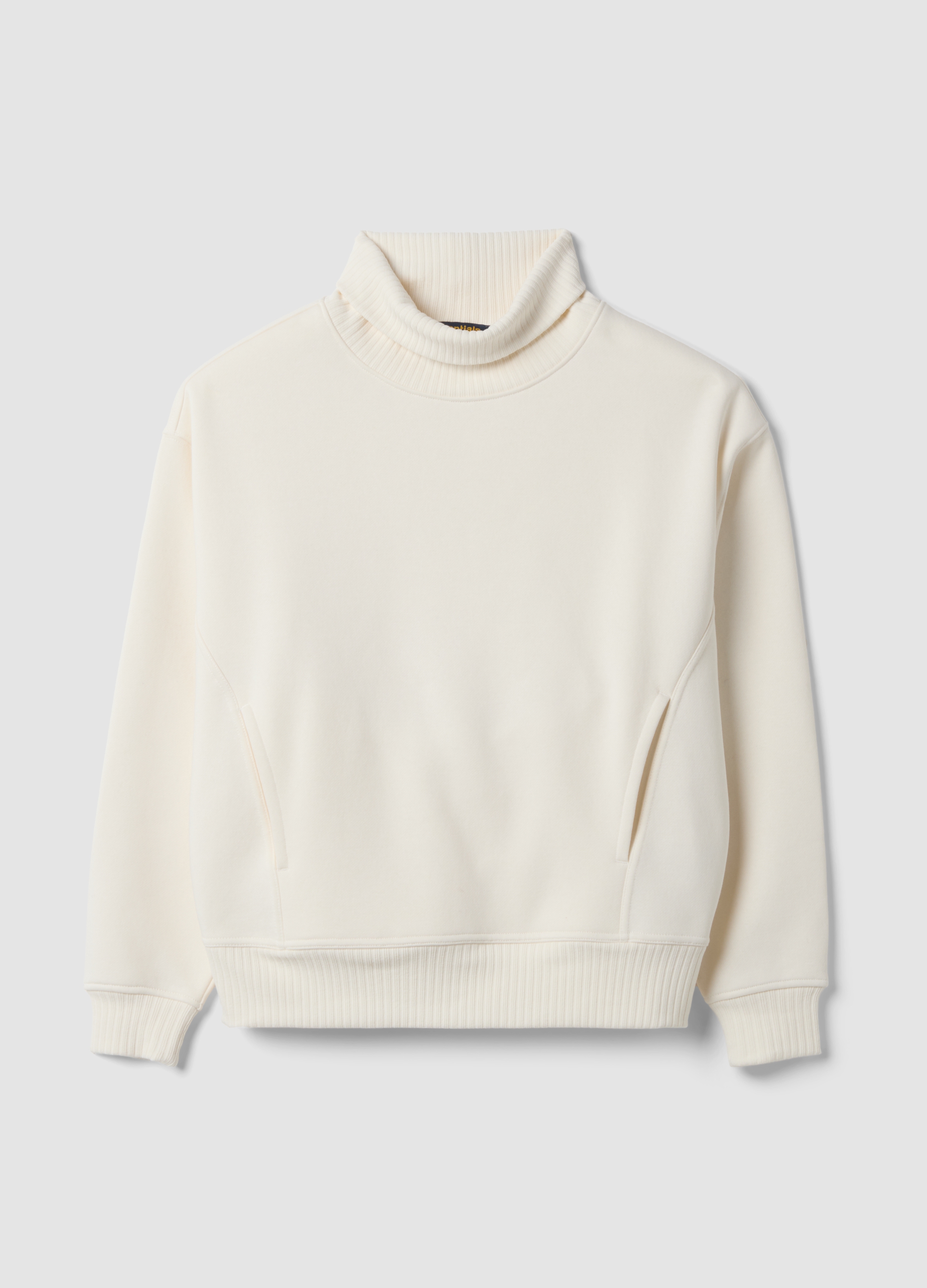 OVS, Felpa Bianca In Misto Cotone Fleece A Girocollo Regular Fit, Donna, Bianco, Taglia: M/L