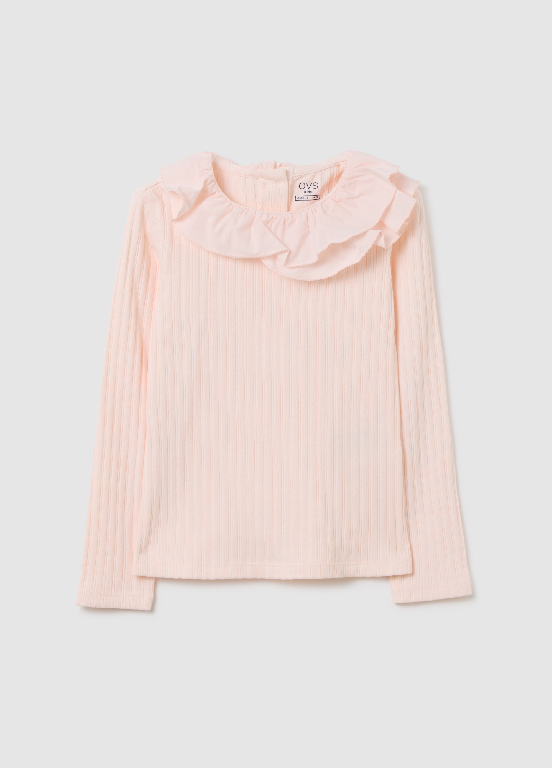 Blusa De Algodón Elástico Rosa Regular Fit Para Niña, Niña, Rosa Claro, Talla: 4-5