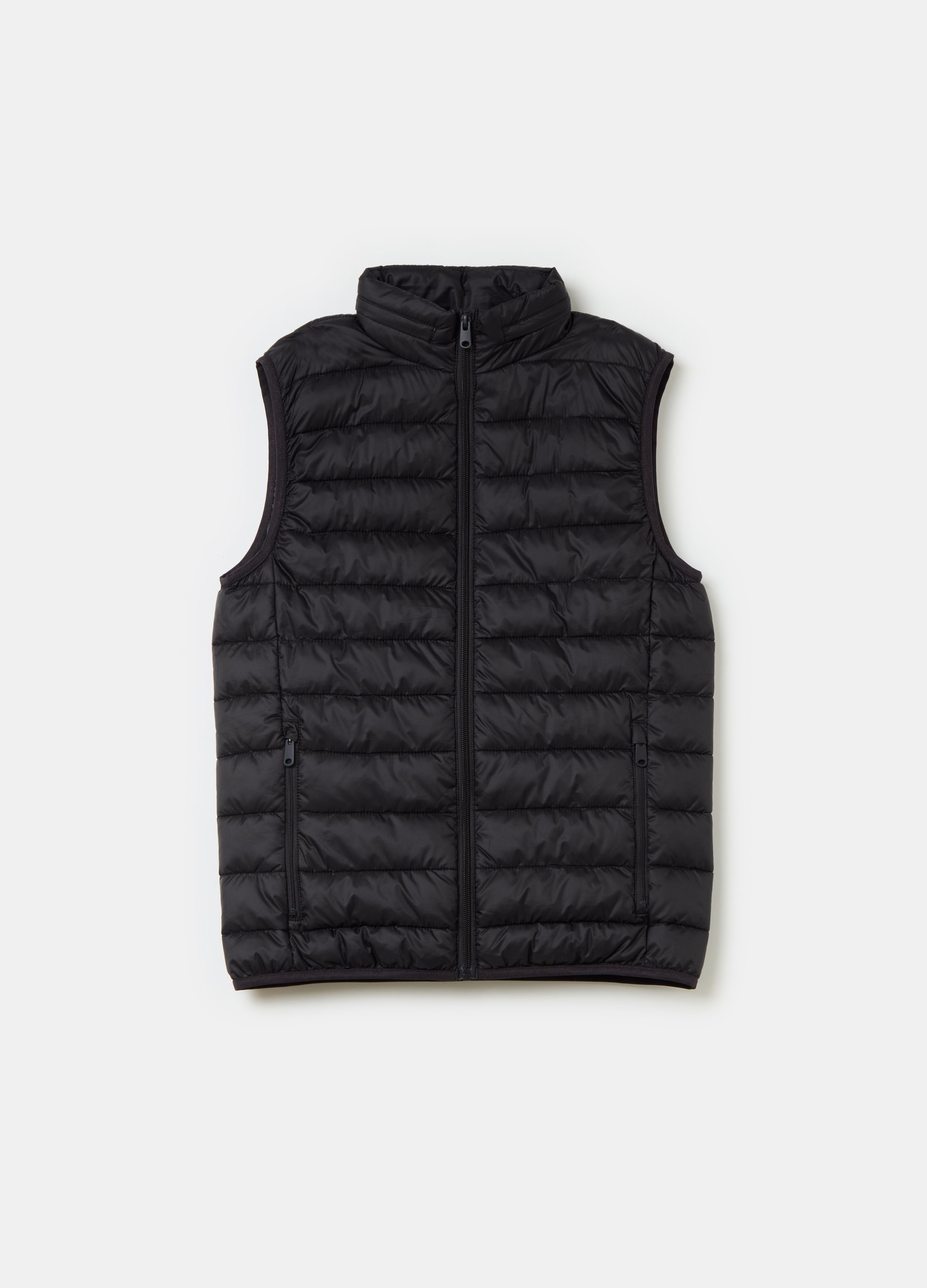 OVS, Gilet Ultralight Con Trama Ripstop, Bambino, Nero, Taglia: 13-14