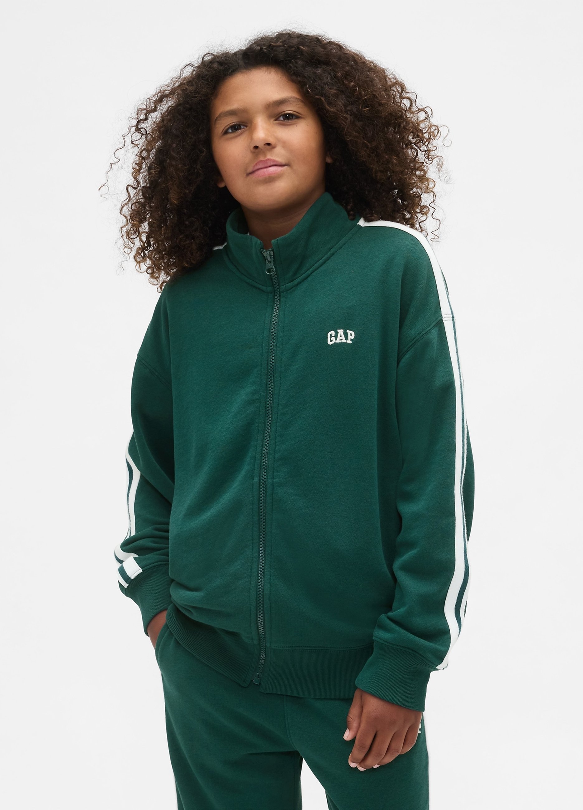 GAP KIDS, Felpa Con Zip, Bambino, Verde, Taglia: XS/99-114