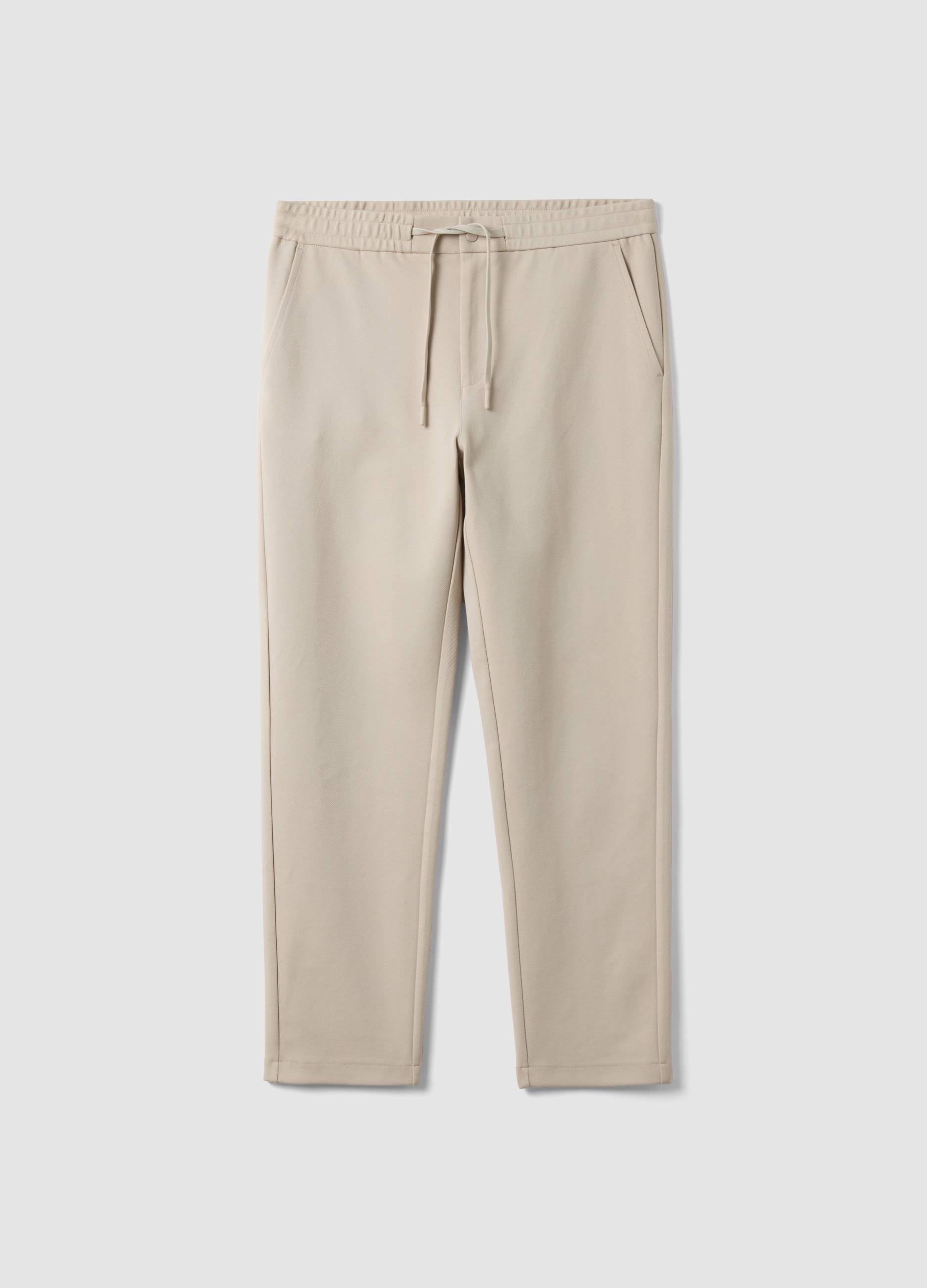 Piombo Tech, Pantaloni Beige In Cotone Elasticizzato Regular Fit, Uomo, Beige, Taglia: M