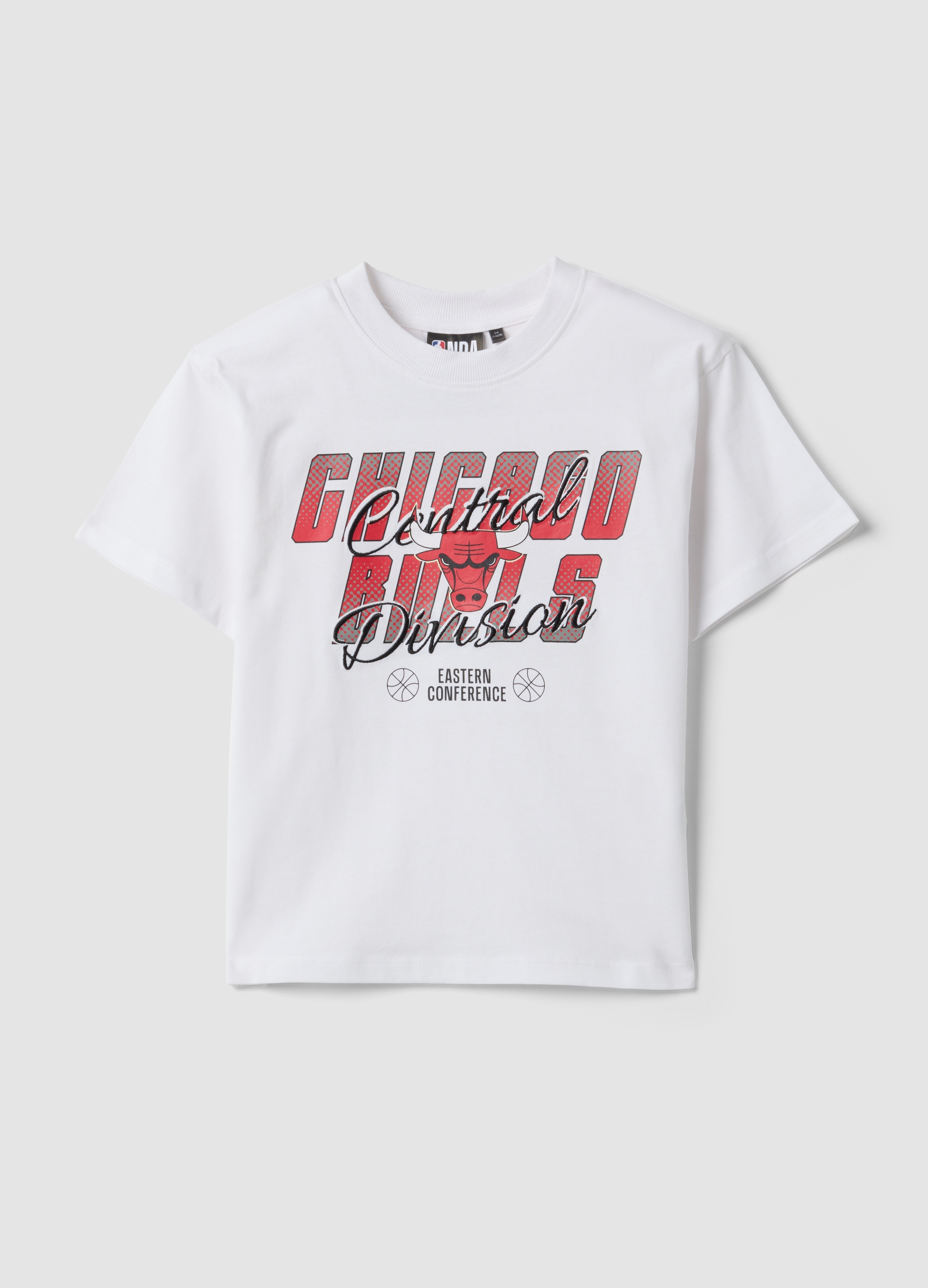 NBA, Camiseta Blanca De Manga Corta De Algodón Puro Con Estampado, Niño, Blanco, Talla: 9-10