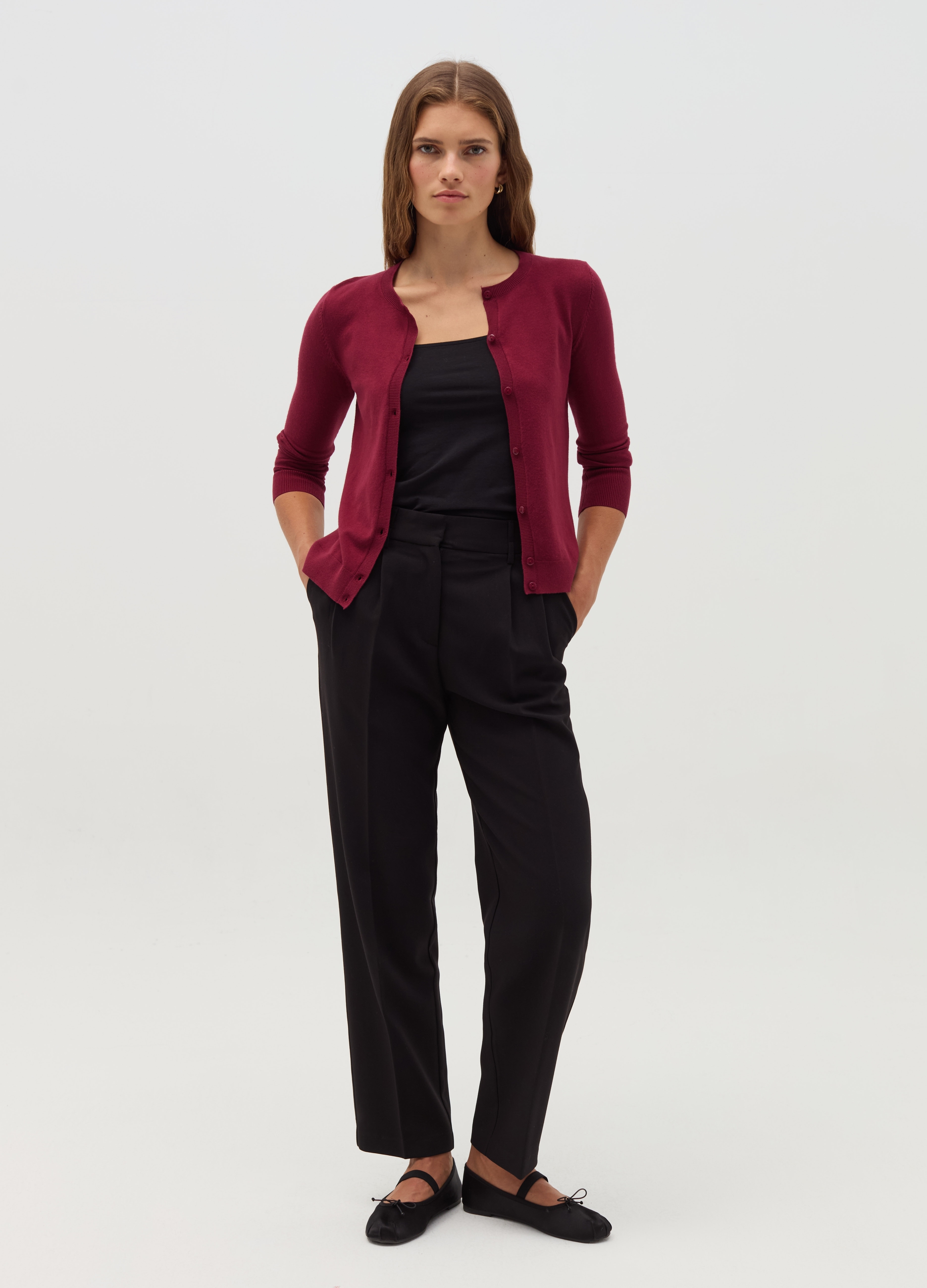 OVS, Cardigan In Viscosa, Donna, Rosso, Taglia: S