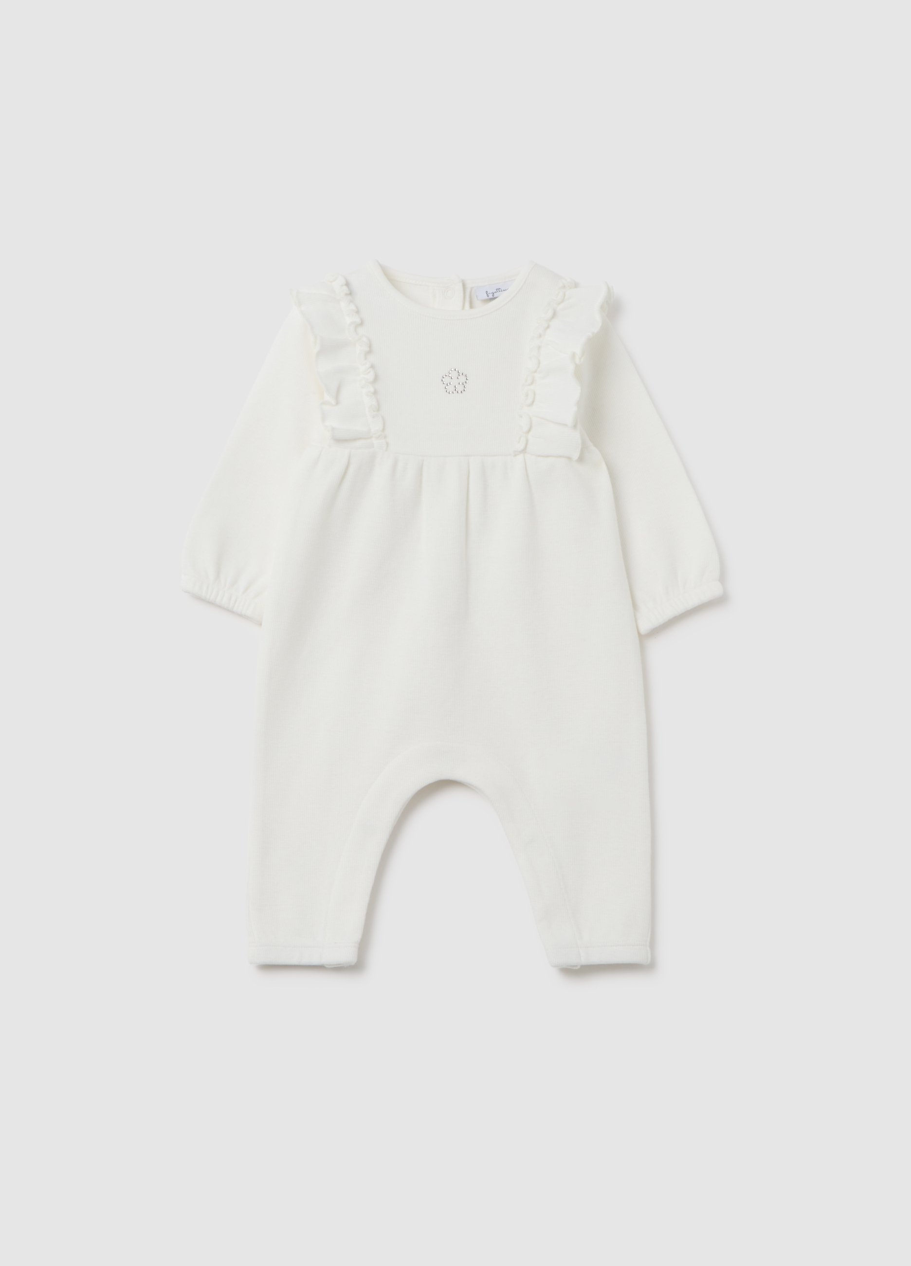 Tutina Da Neonato In Puro Cotone Bianca Con Zip, Bebé Niña, Blanco, Talla: 3-6