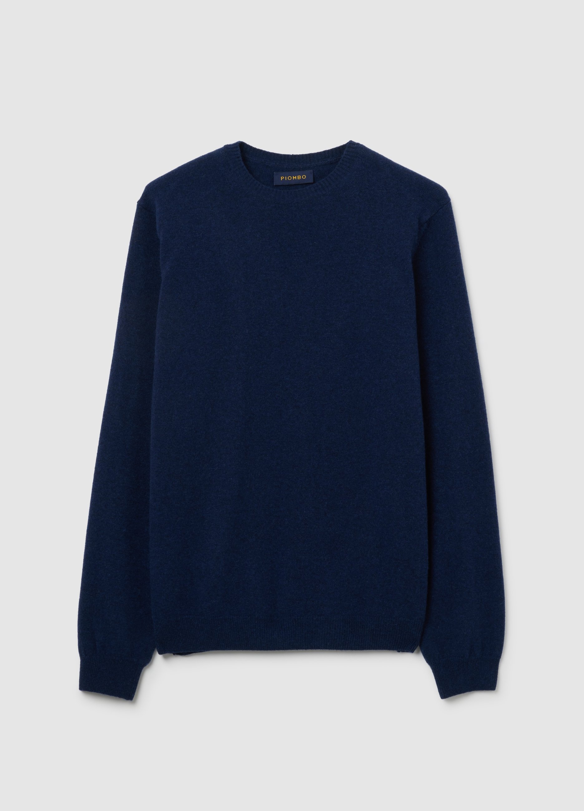 PIOMBO, Jersey Azul De Cuello Redondo En Pura Lana De Cordero, Ajuste Regular, Hombre, Azul oscuro, Talla: L