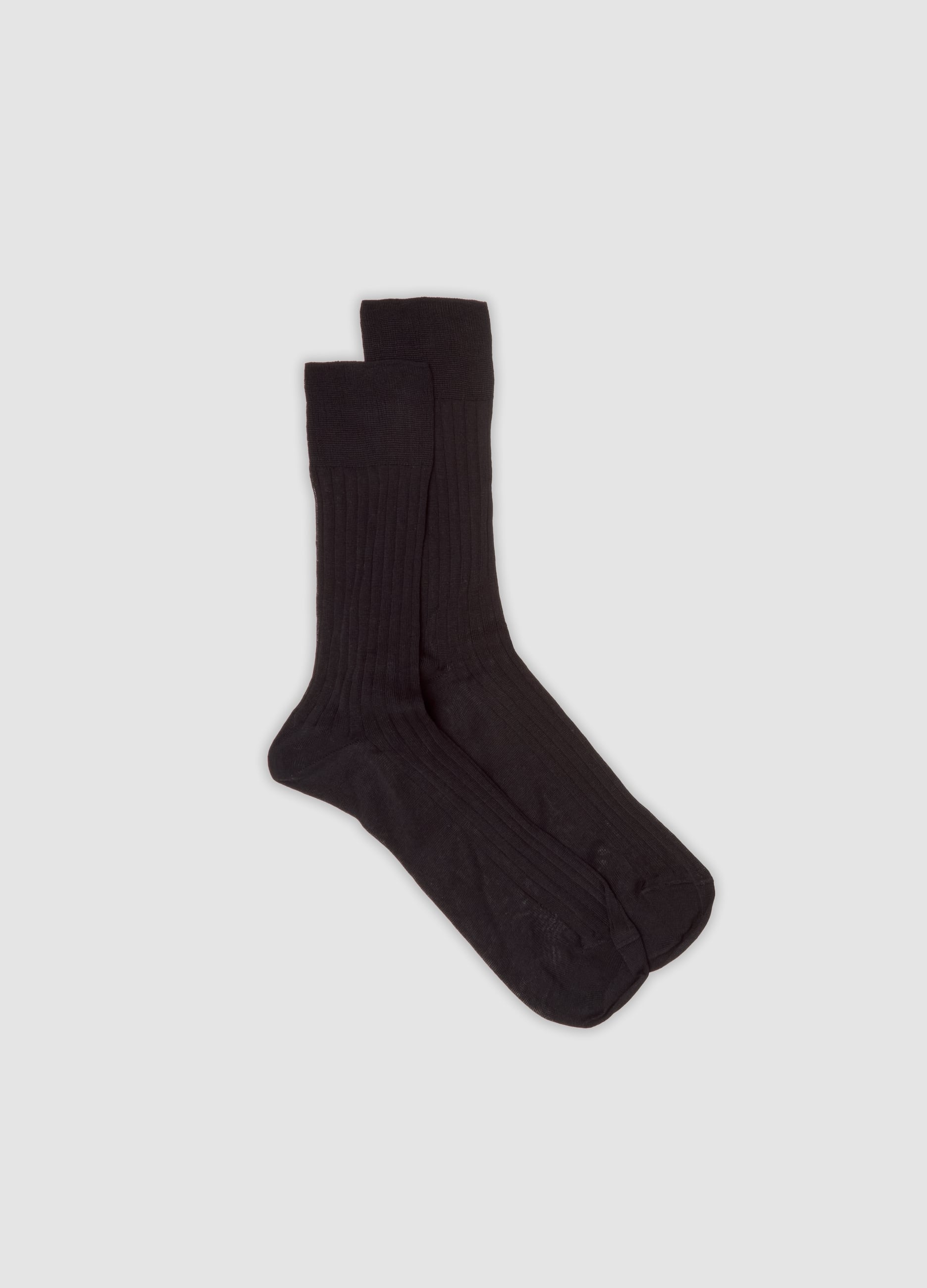 OVS , Schwarze, Gerippte Socken In Mid-calf-länge Aus Reiner Baumwolle, Mann, Nero, Größe: 44/46