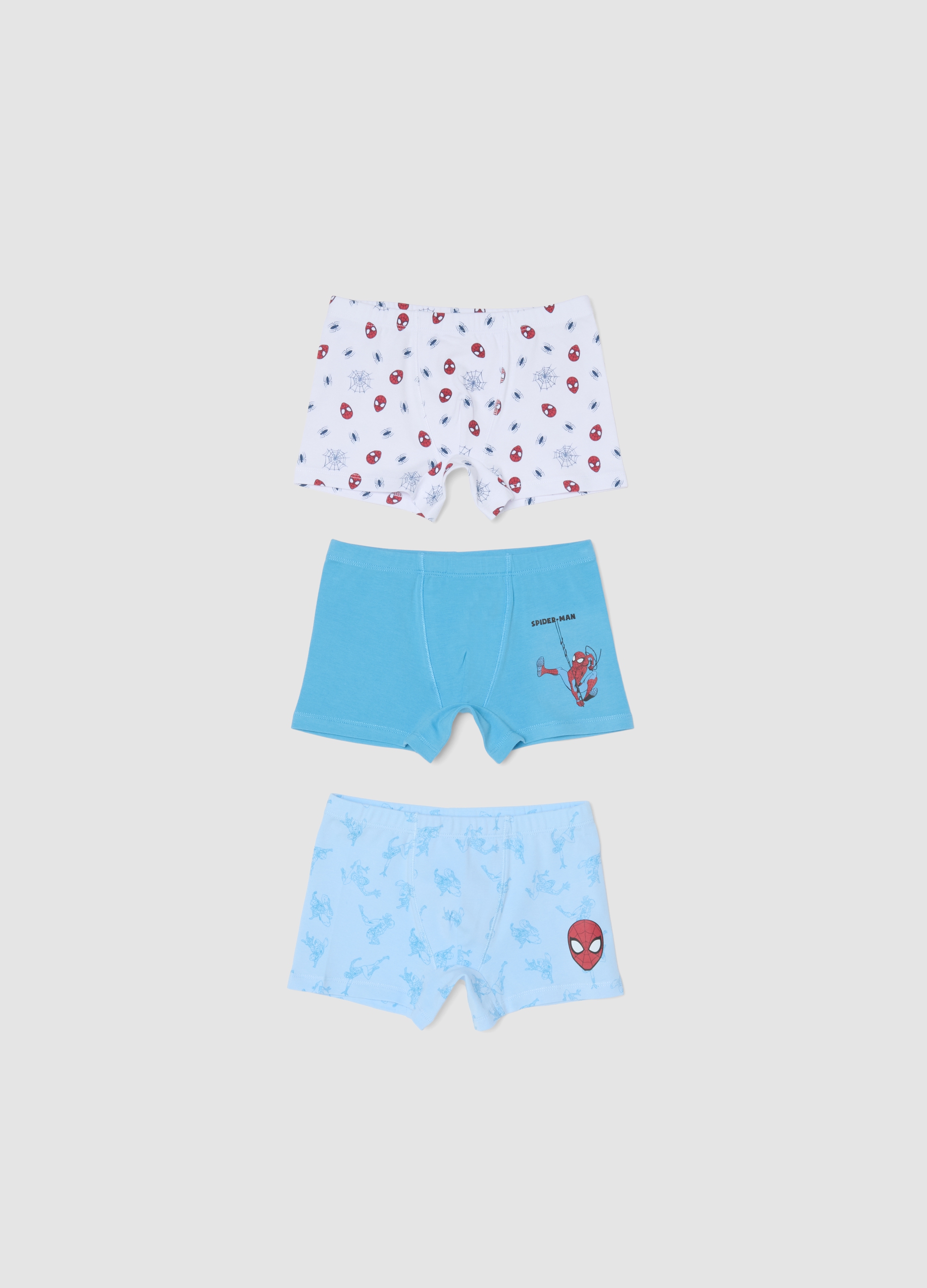 MARVEL, Pack De 3 Bóxers Azul Claro De Algodón Orgánico, Niño, Azul Claro, Talla: 3-4